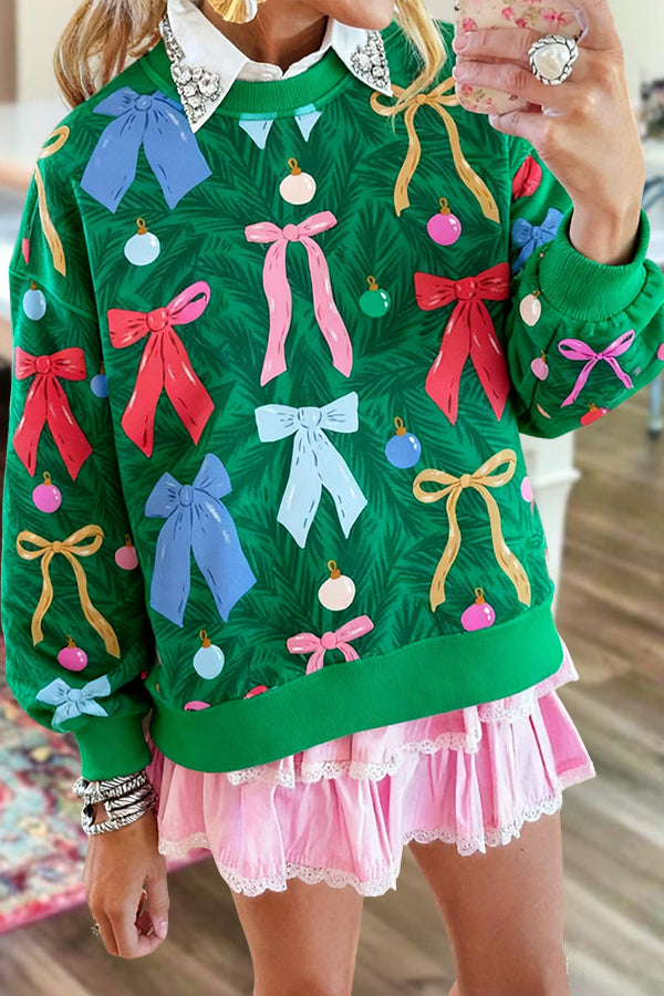 Christmas Tree Bell Bow Sweatshirt