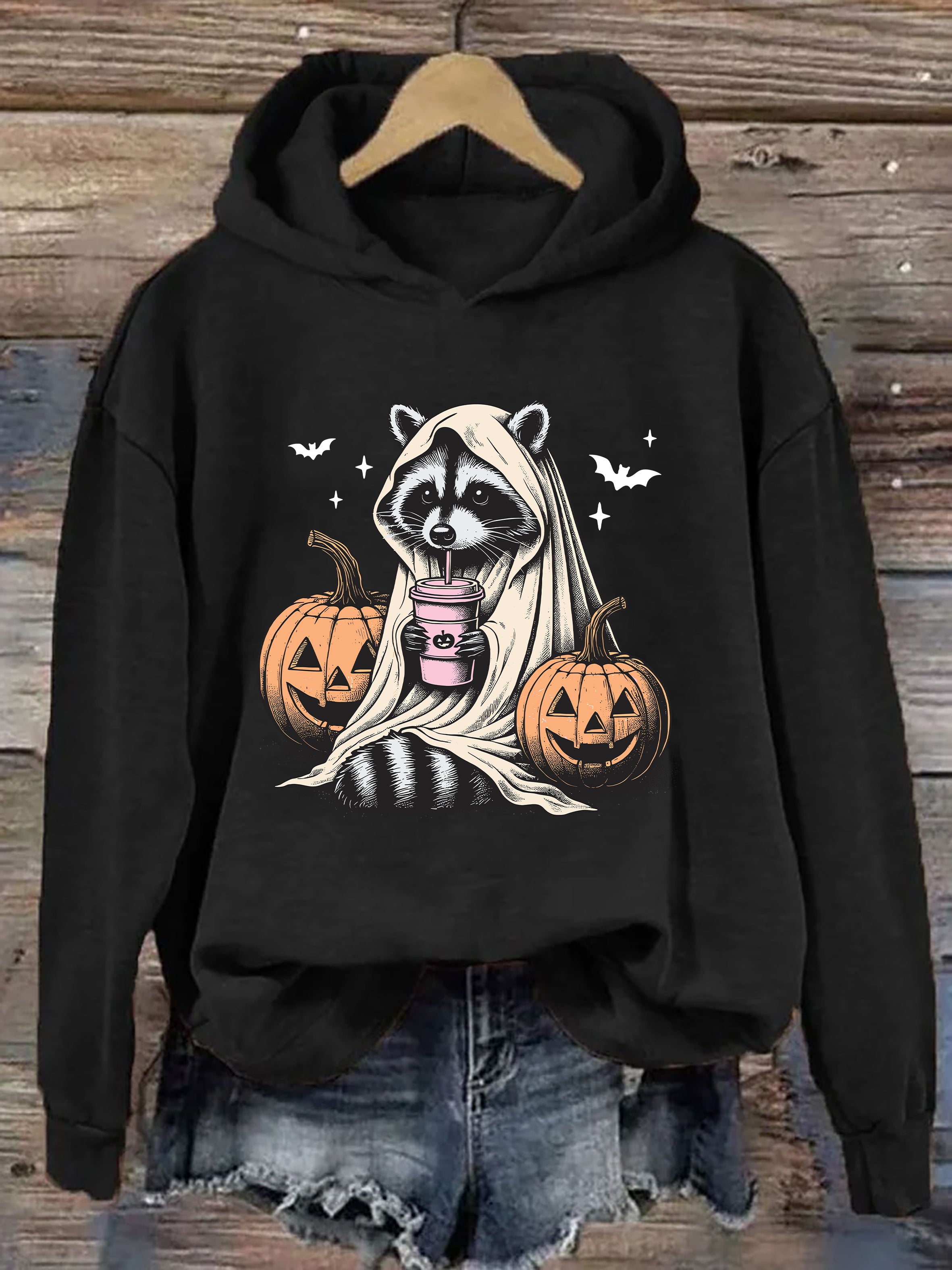 Halloween Raccoon Ghost Hoodie