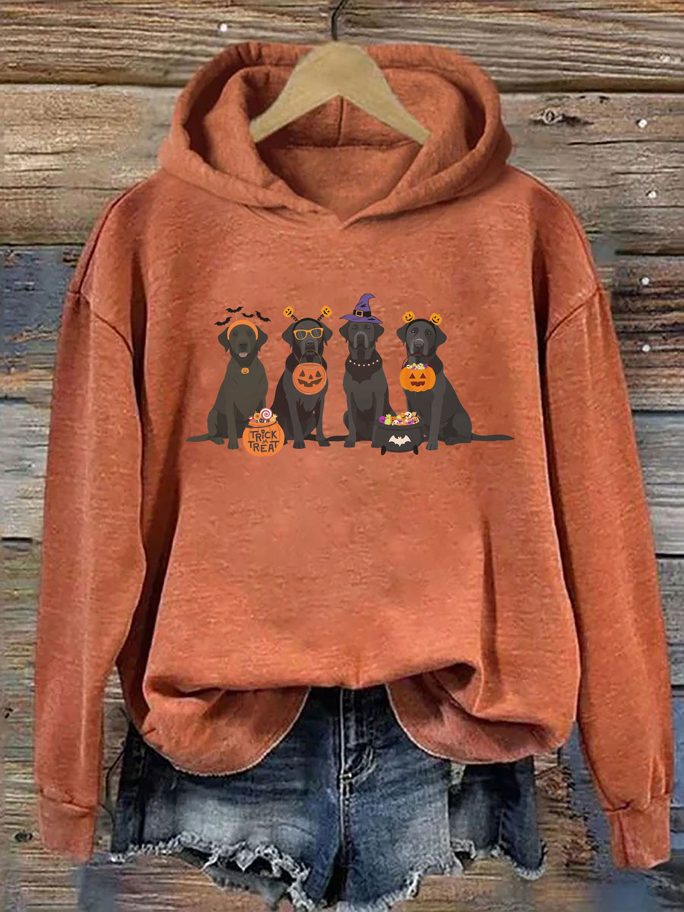 Halloween Black Lab Fall Hoodie