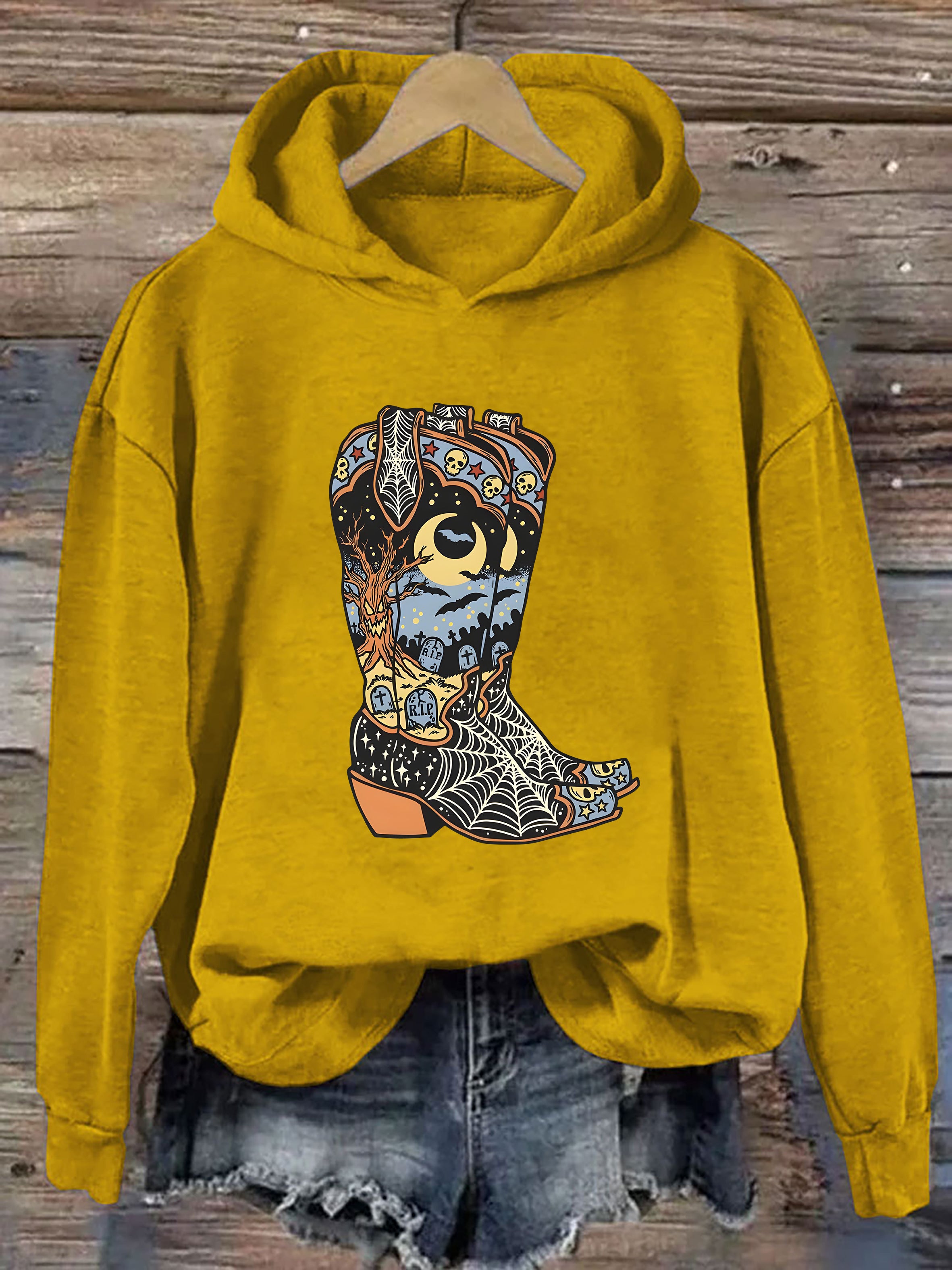 Halloween Cowboy Boots Hoodie