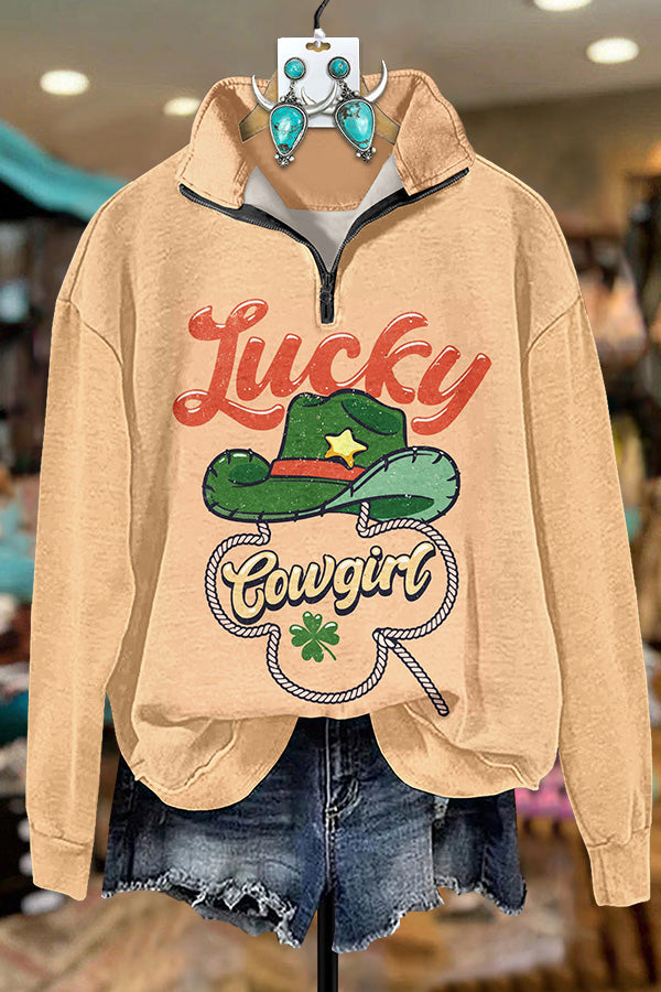 Lucky Cowgirl Zipper Sweatshirt