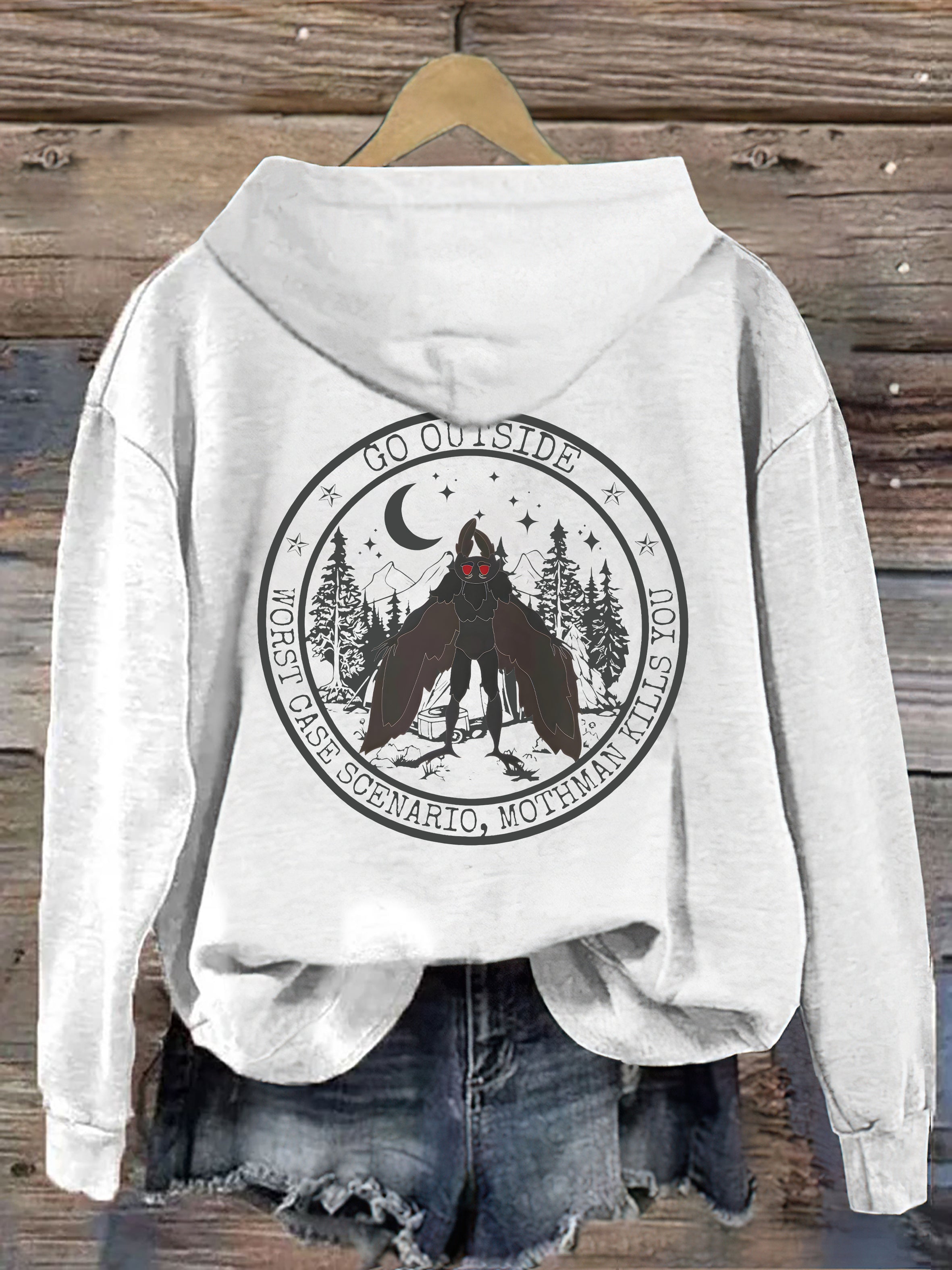 Go Outside Worst Case Scenario Mothman Hoodie