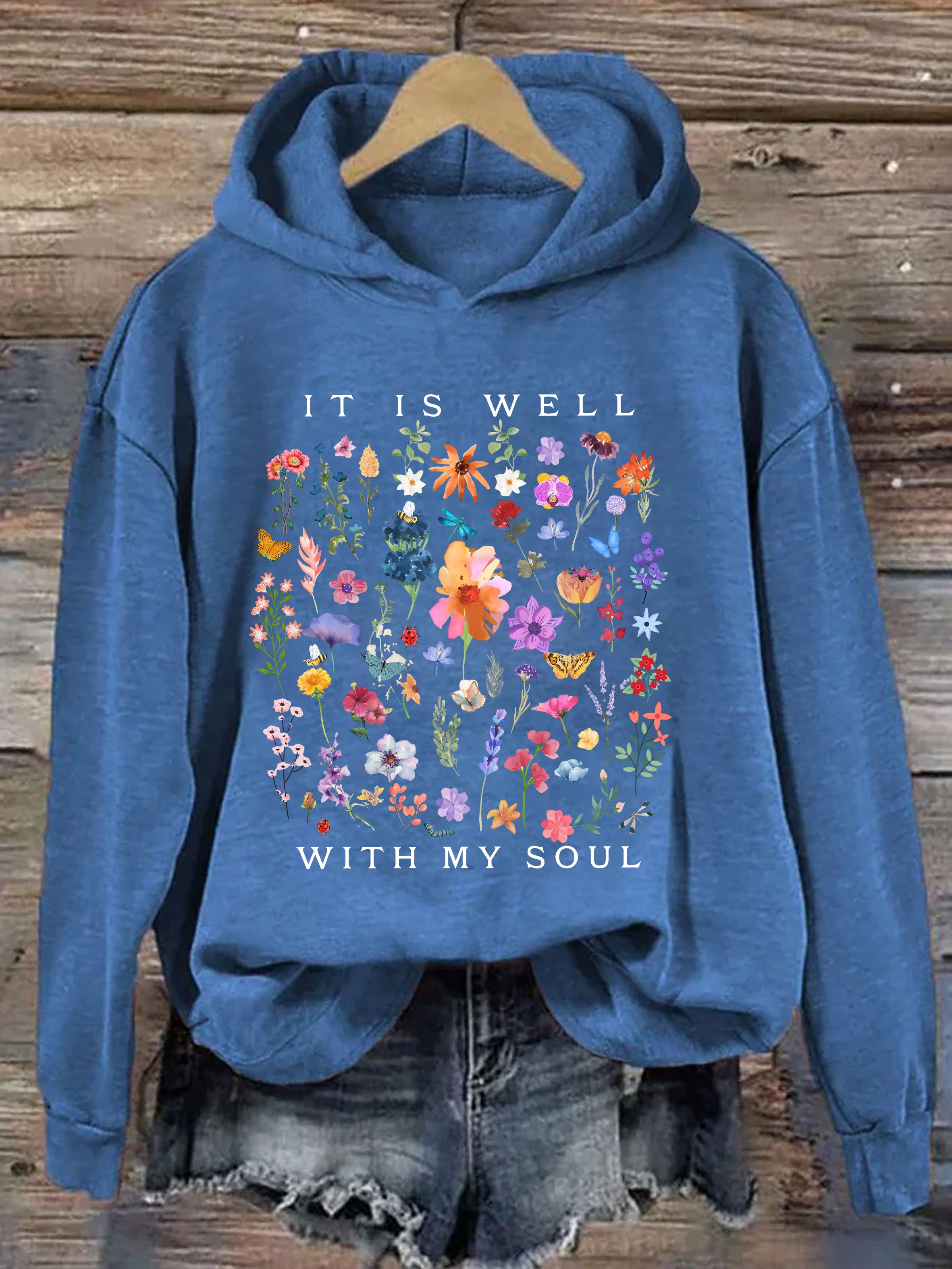 It Is Well Floral Hoodie