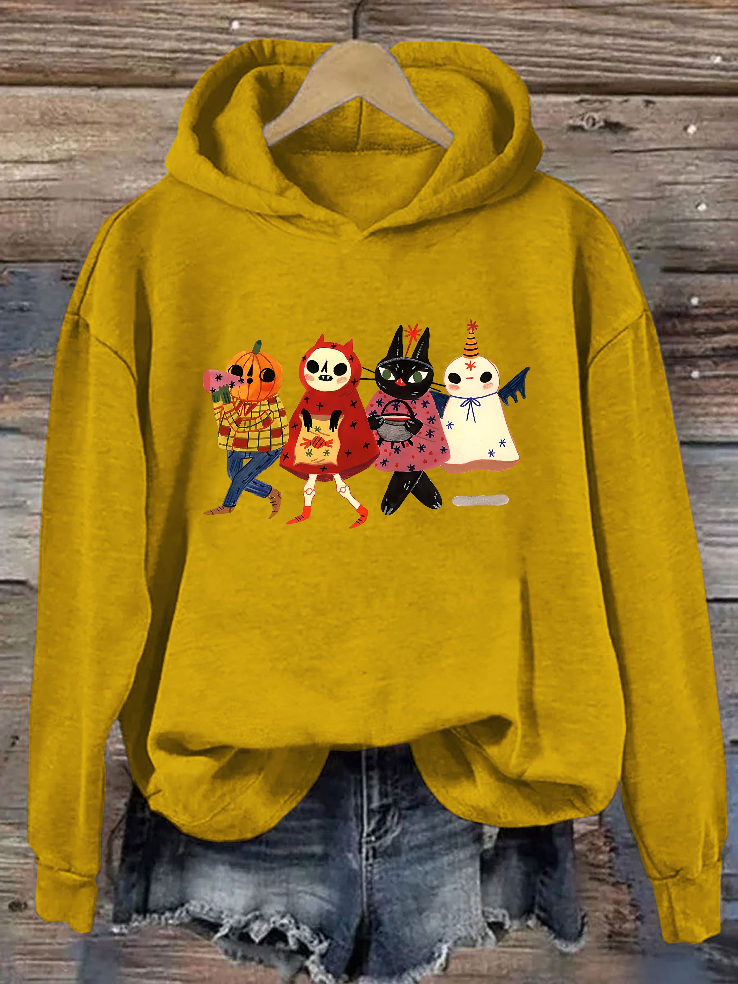Halloween Cute Cat Ghost Hoodie