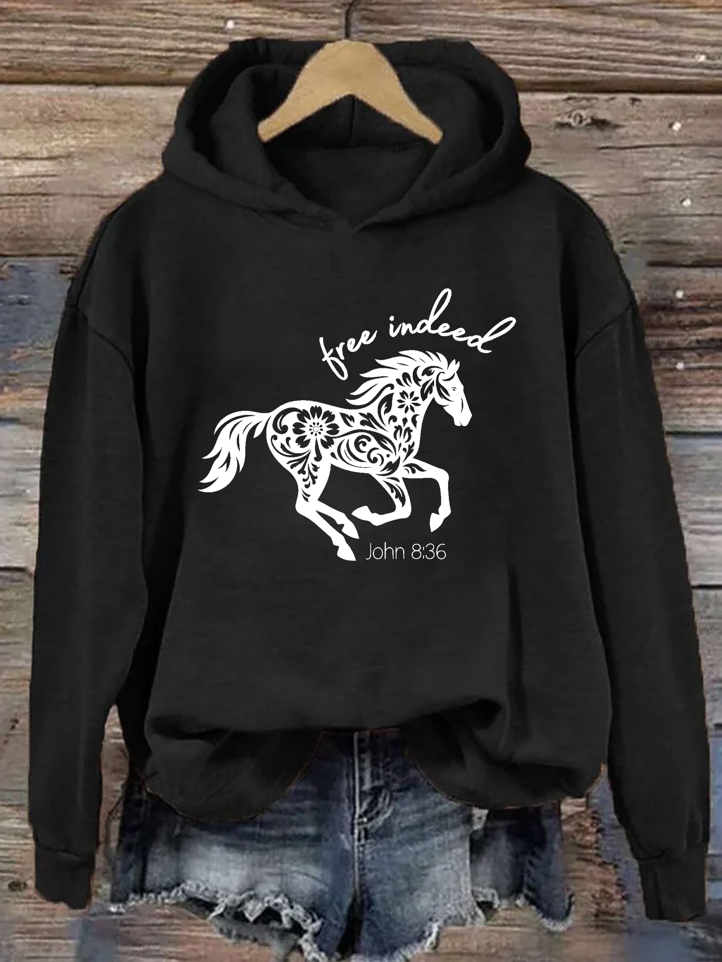Free Indeed Christian Horse Hoodie