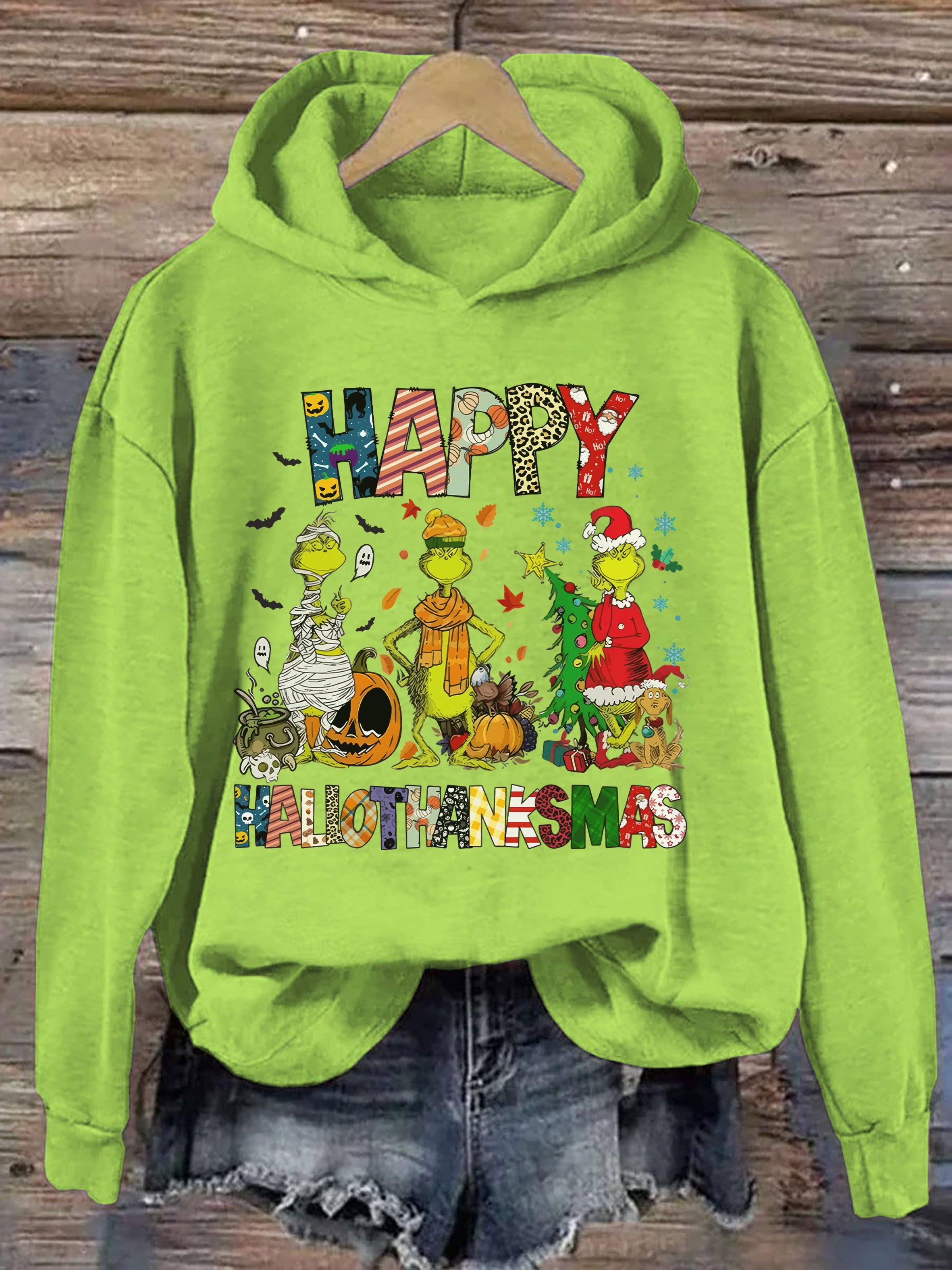 Funny Grinch Hallothanksmas Hoodie