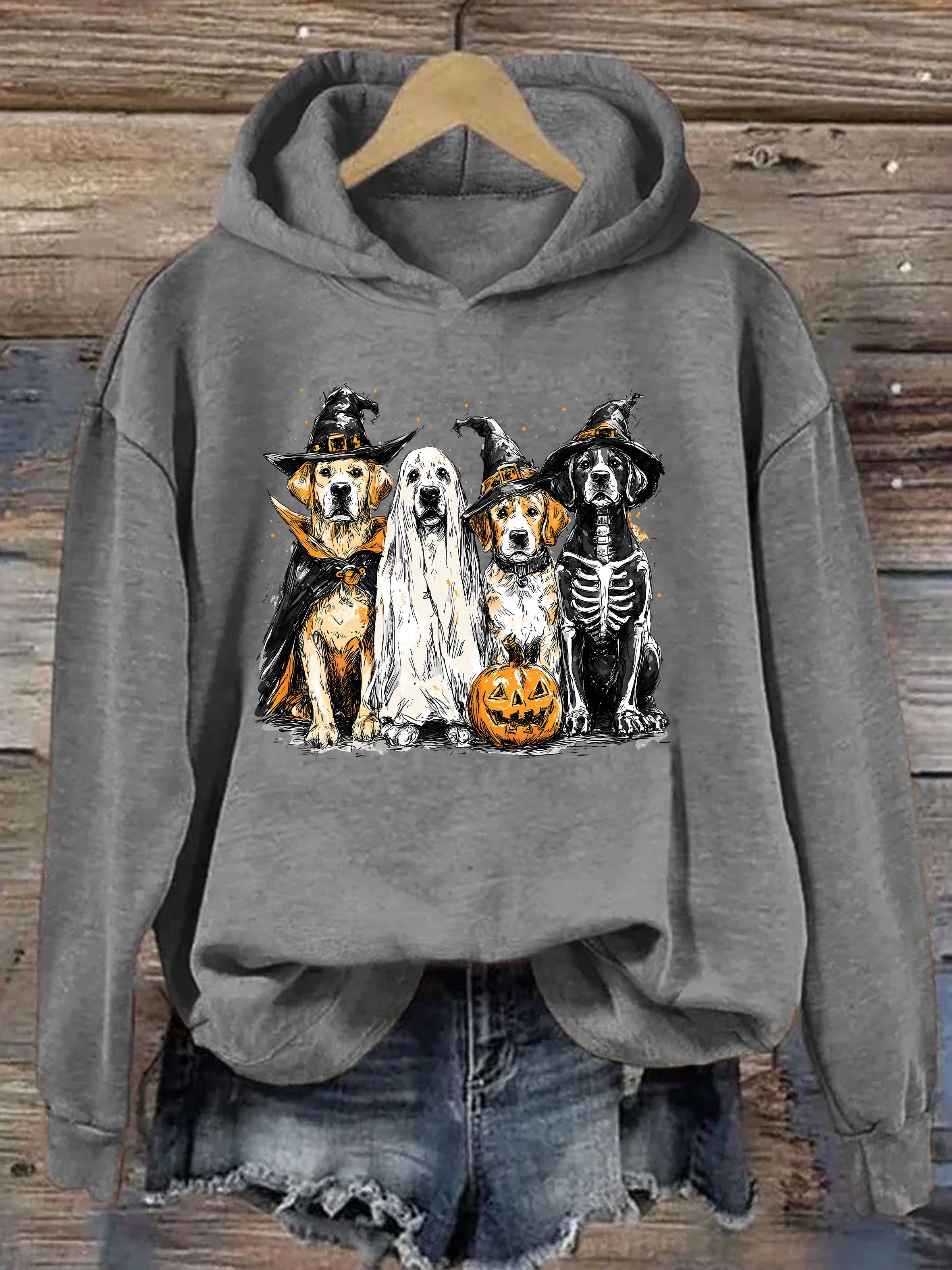 Retro Ghost Dog Hoodie