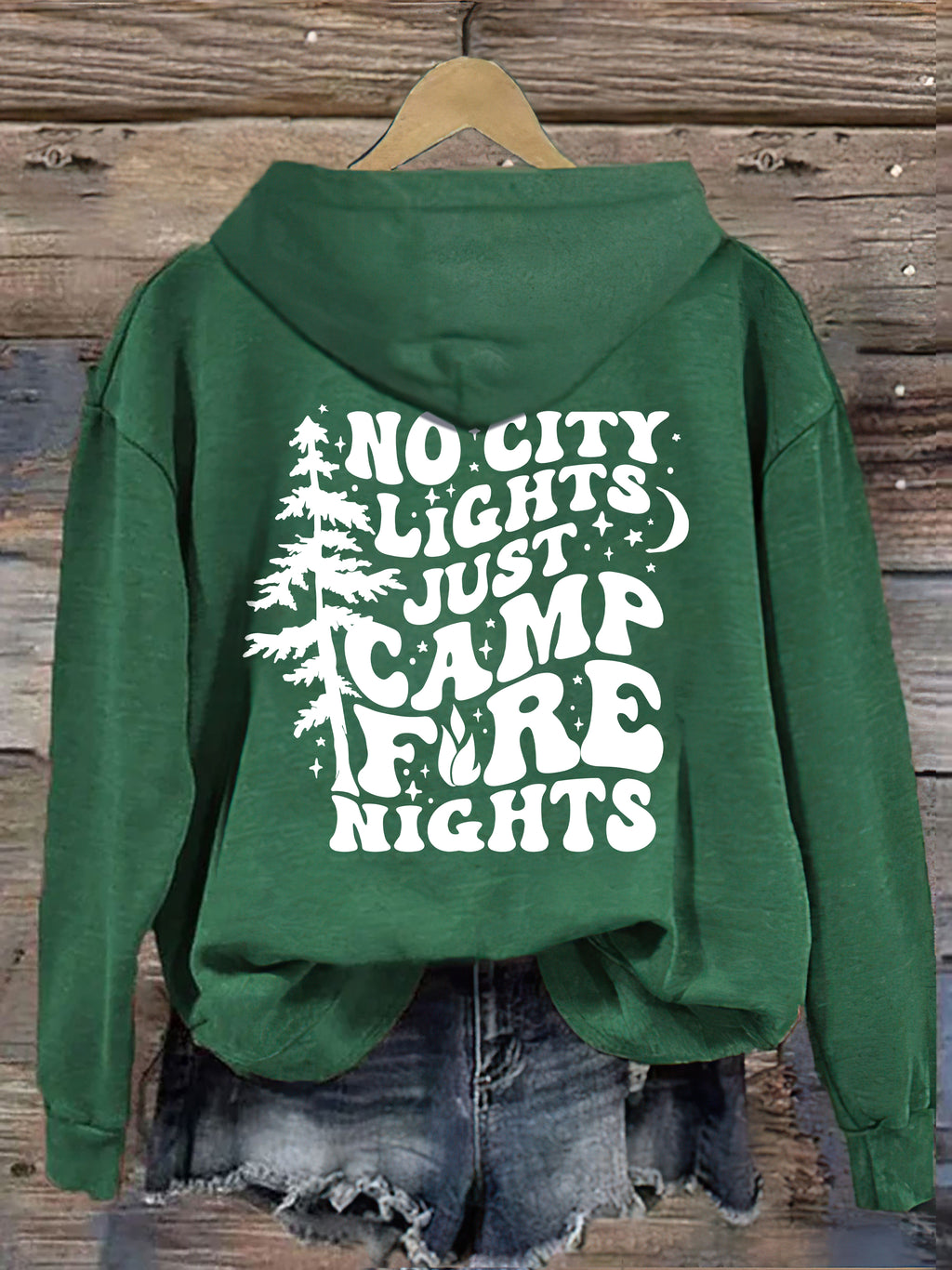 No City Lights Just Camp Fire Nights Hoodie