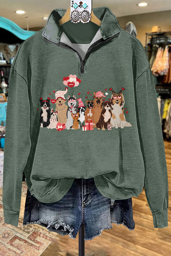 Elegant Contrast Valentine's Day Dog Sweatshirt