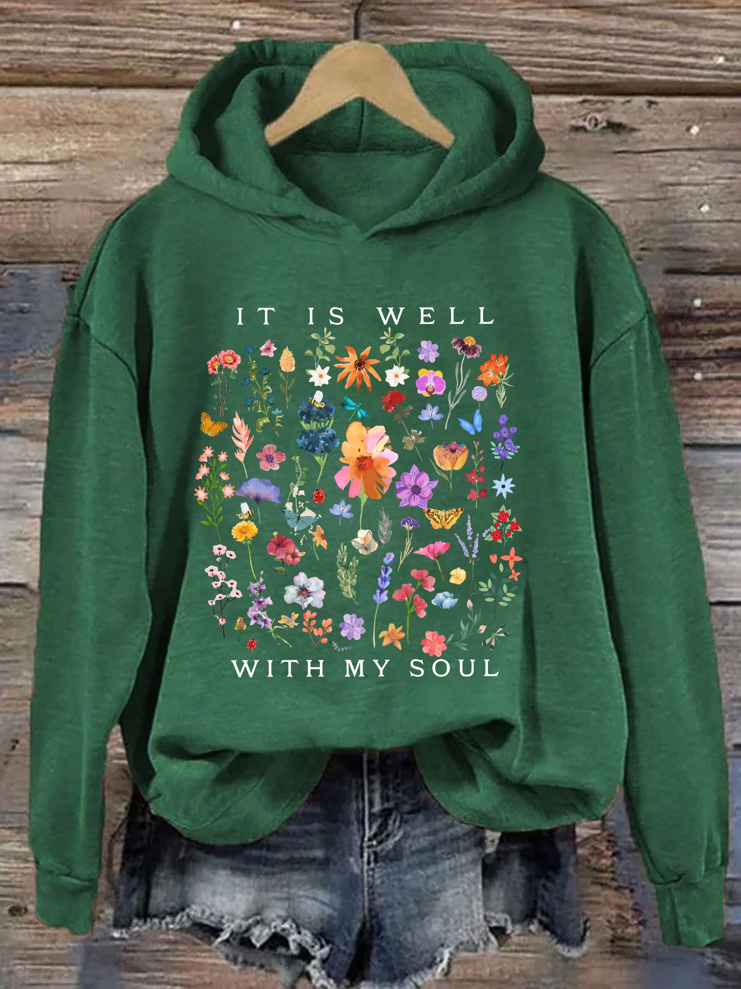 It Is Well Floral Hoodie