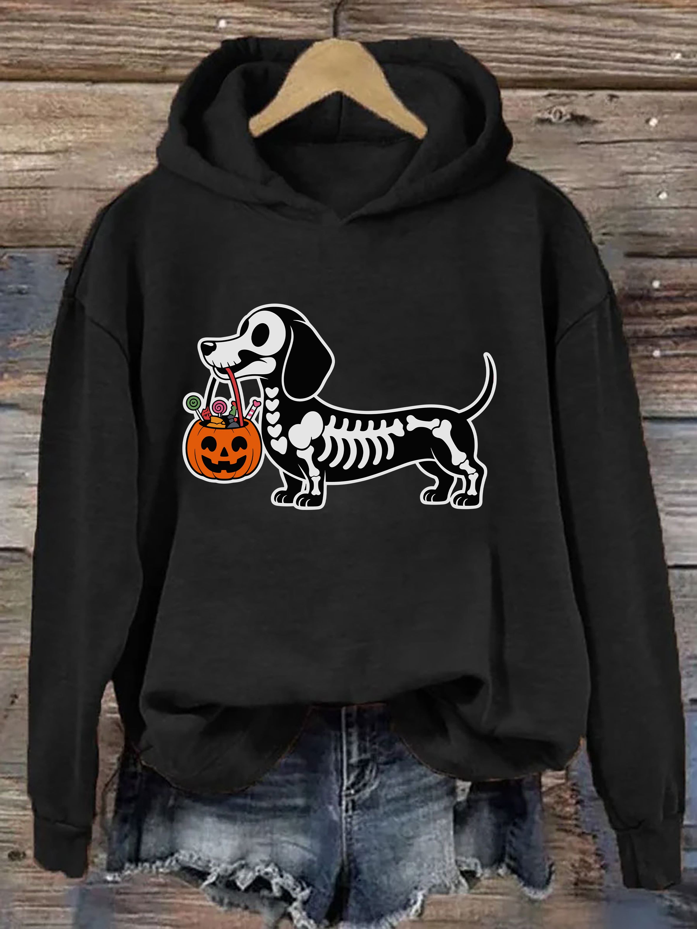 Skeleton Dog Halloween Hoodie