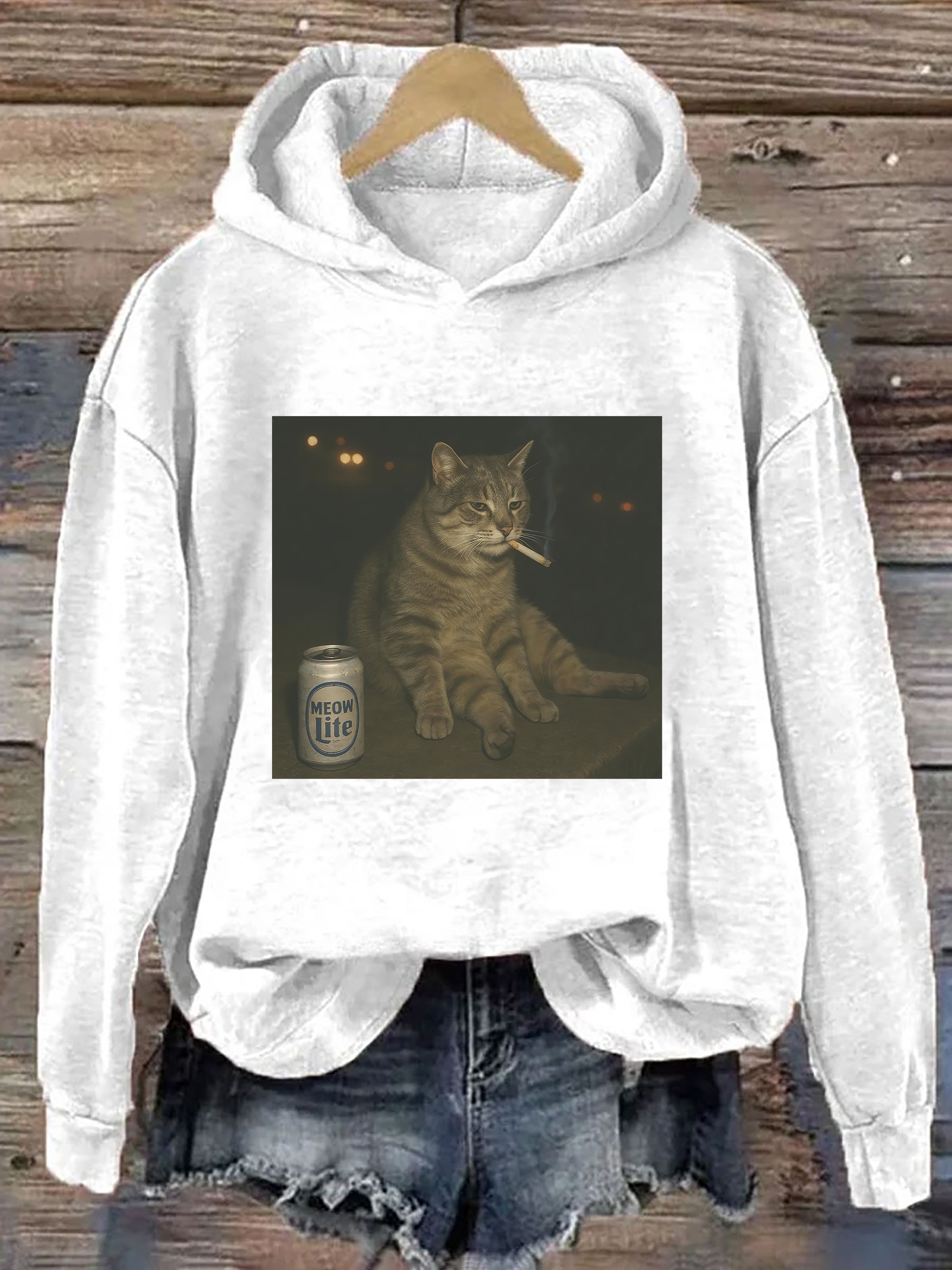 Funny Smoking Cat Meme Hoodie