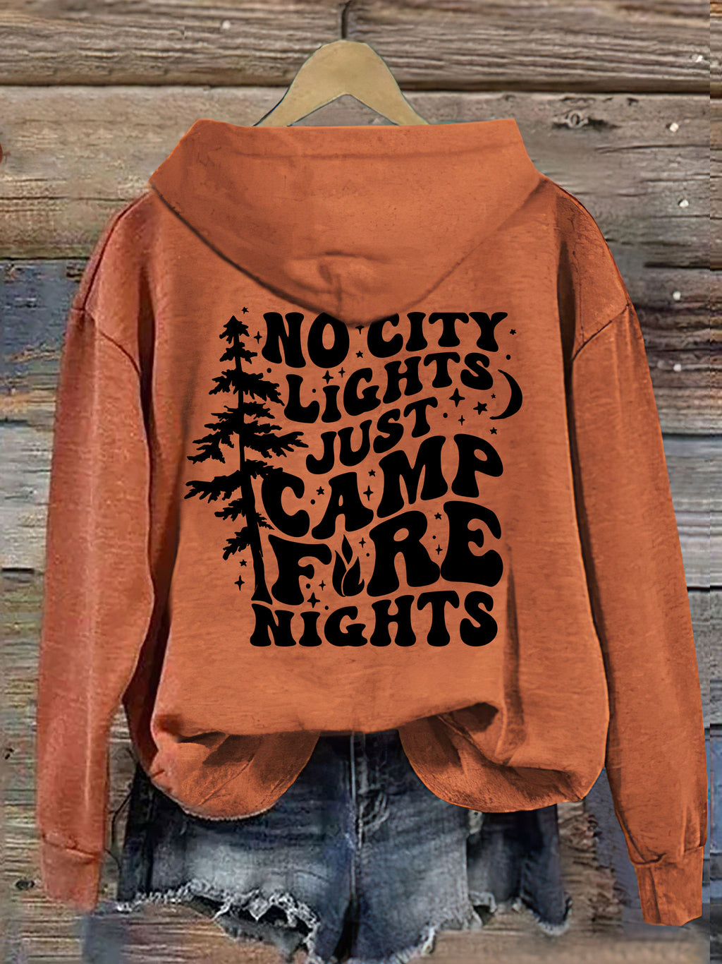 No City Lights Just Camp Fire Nights Hoodie