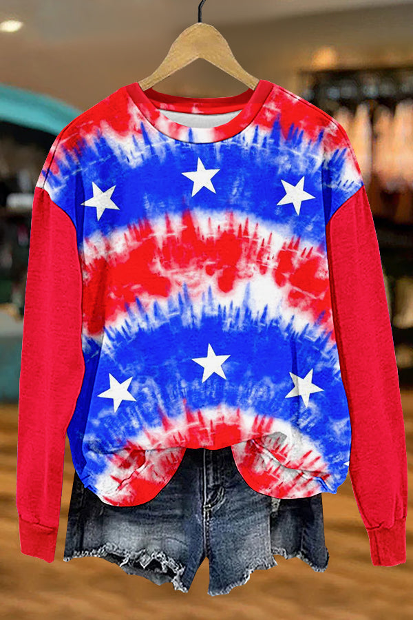 Unique Patriotic Day Print Sweatshirt