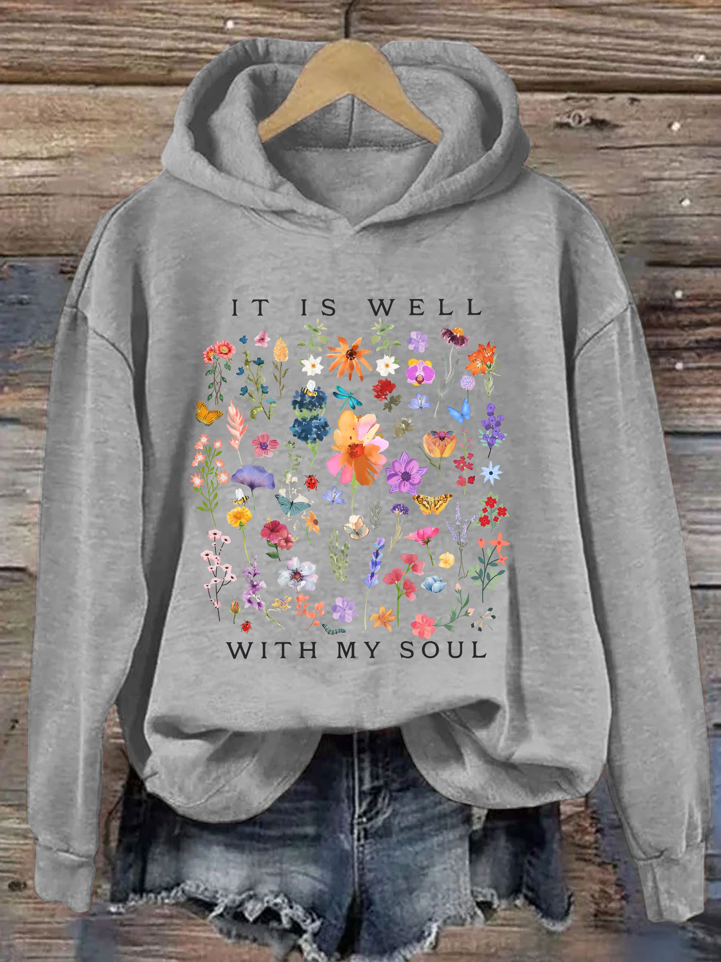 It Is Well Floral Hoodie