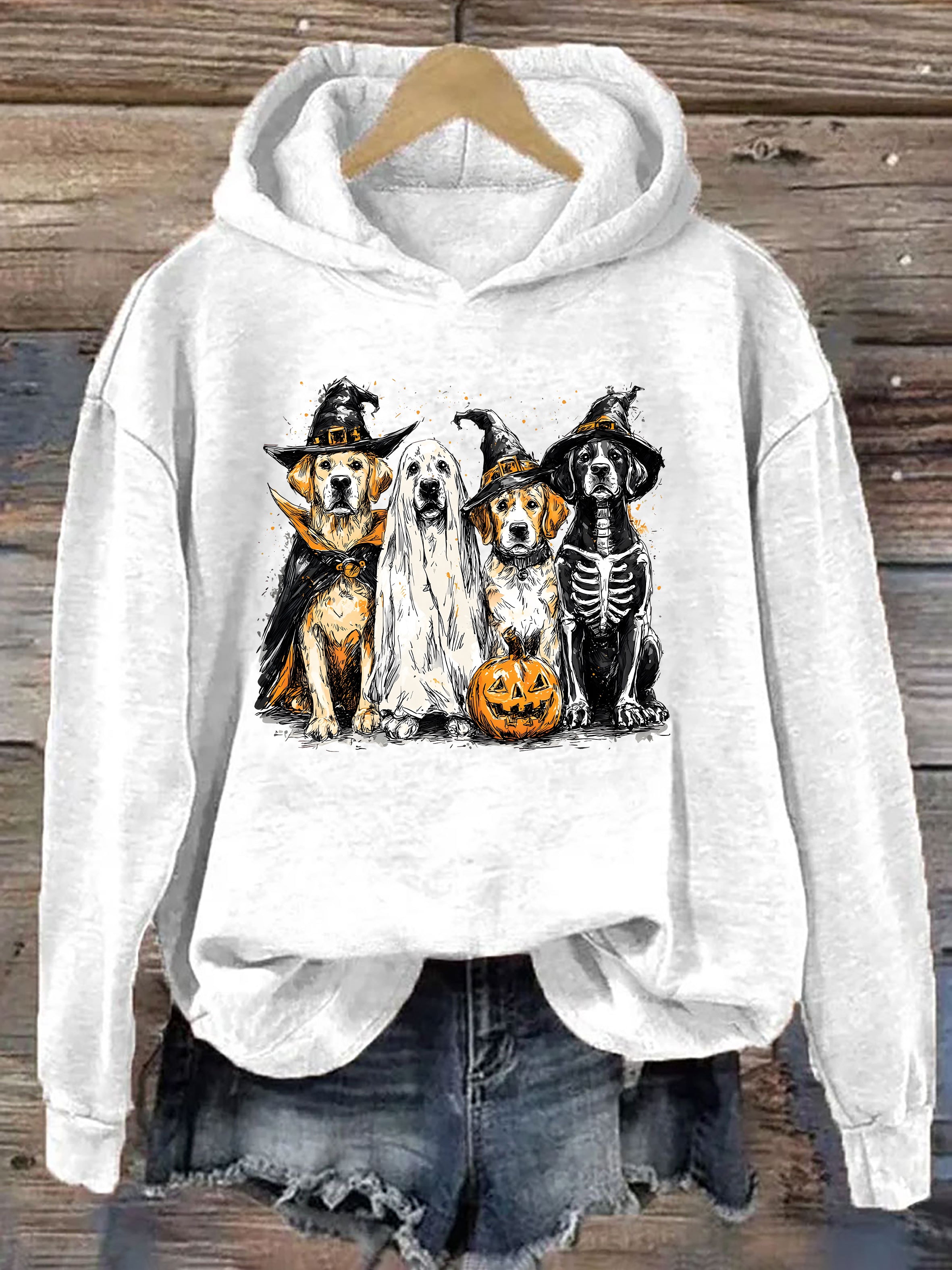 Retro Ghost Dog Hoodie