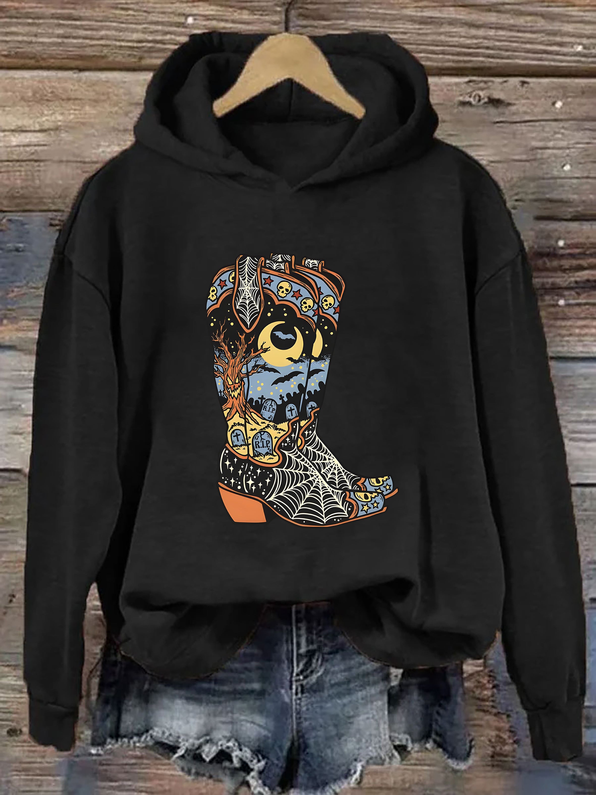 Halloween Cowboy Boots Hoodie