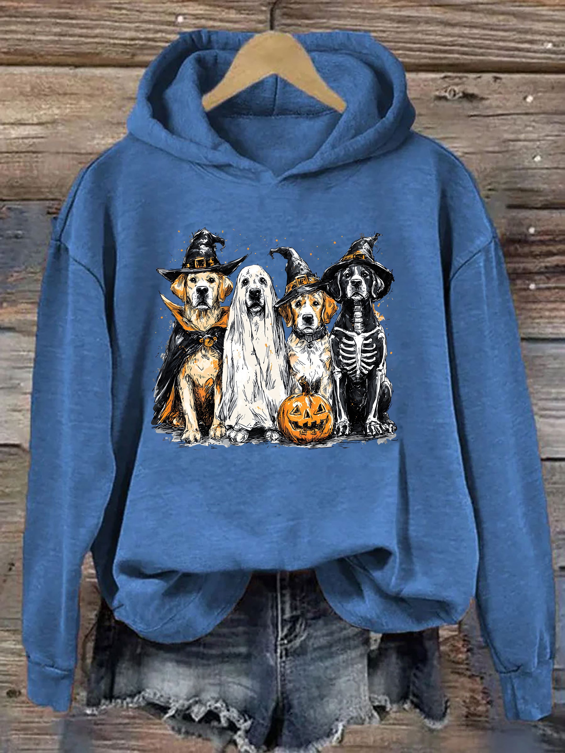 Retro Ghost Dog Hoodie