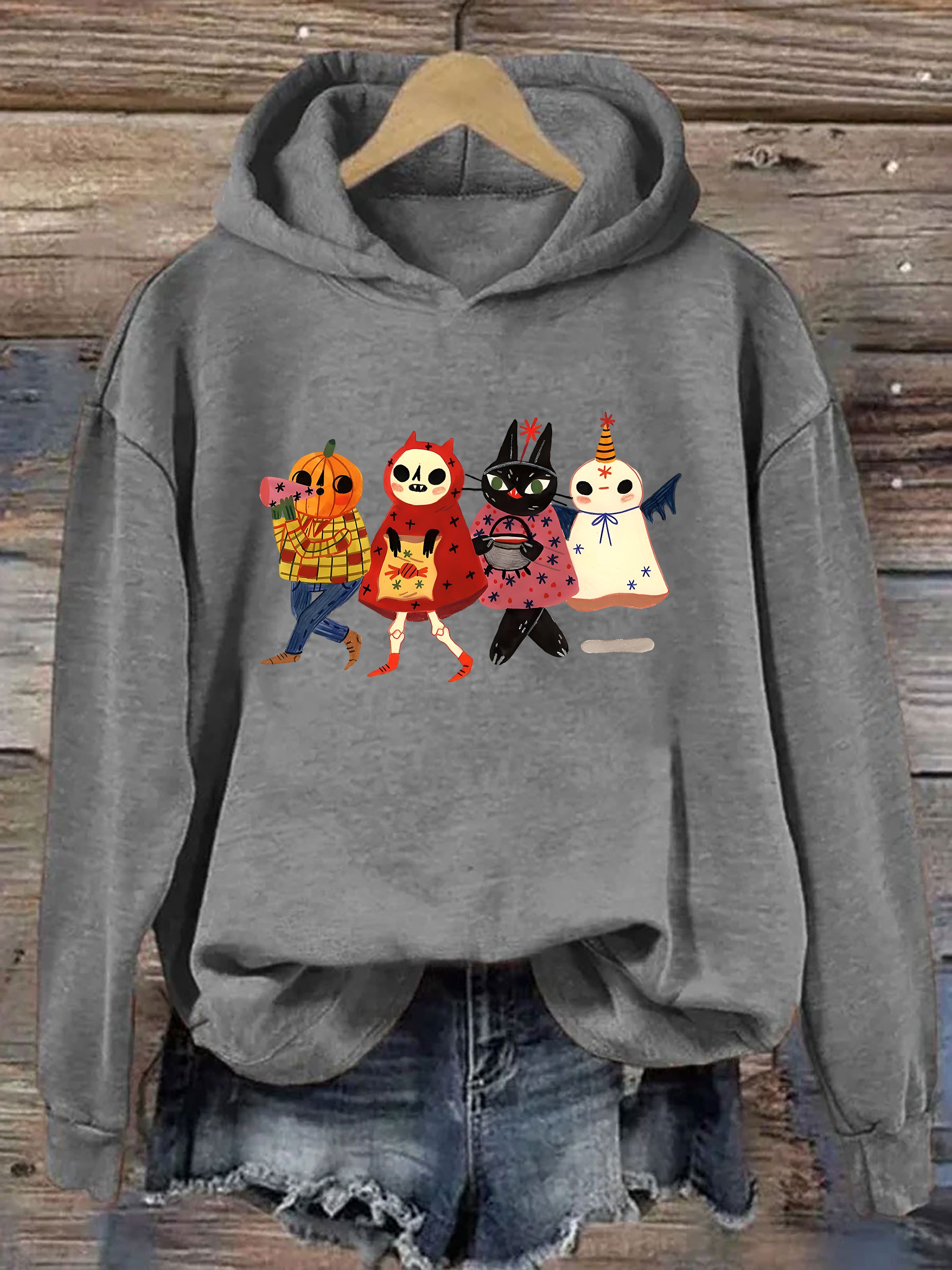 Halloween Cute Cat Ghost Hoodie