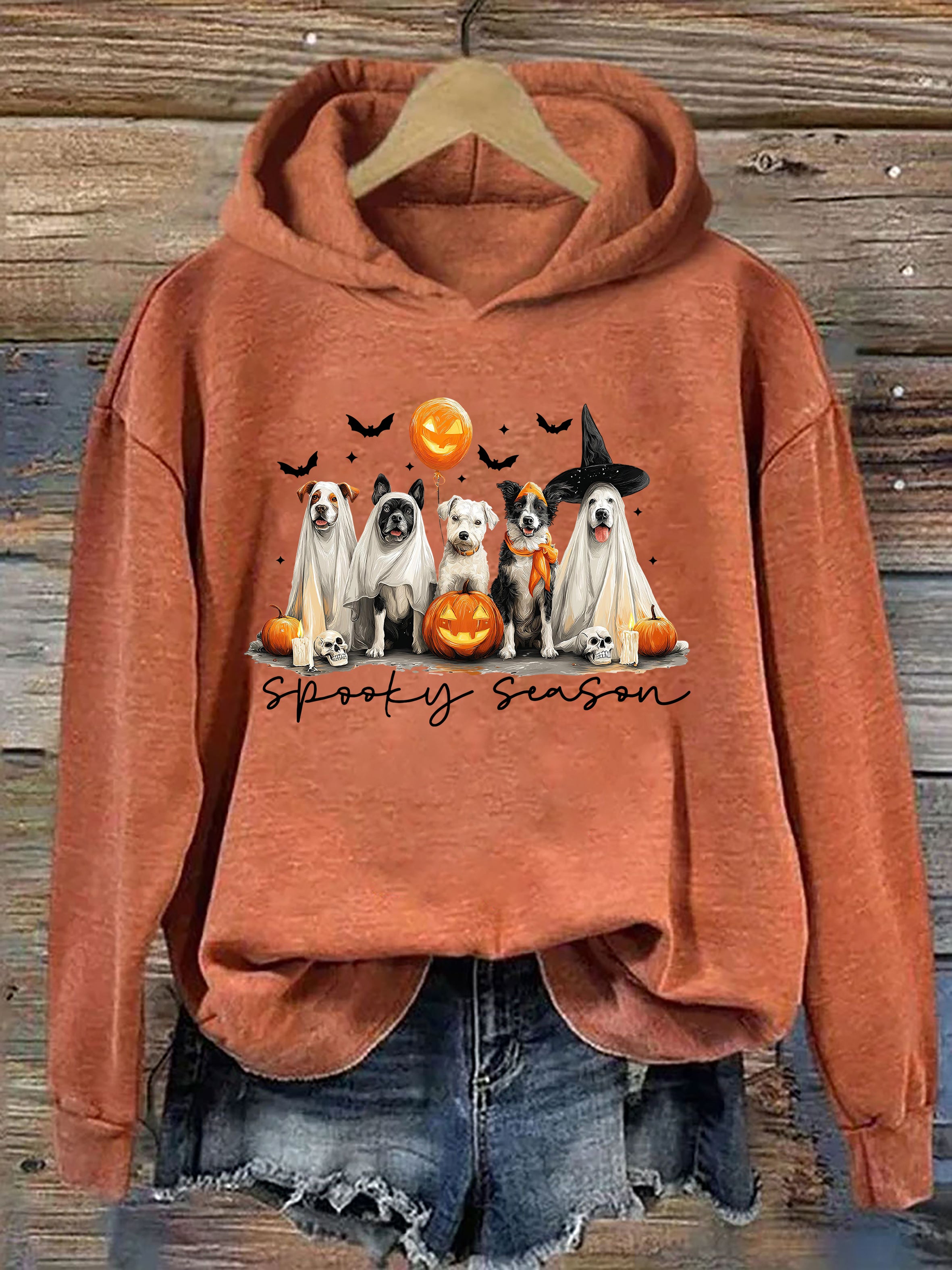 Retro Ghost Dog Hoodie