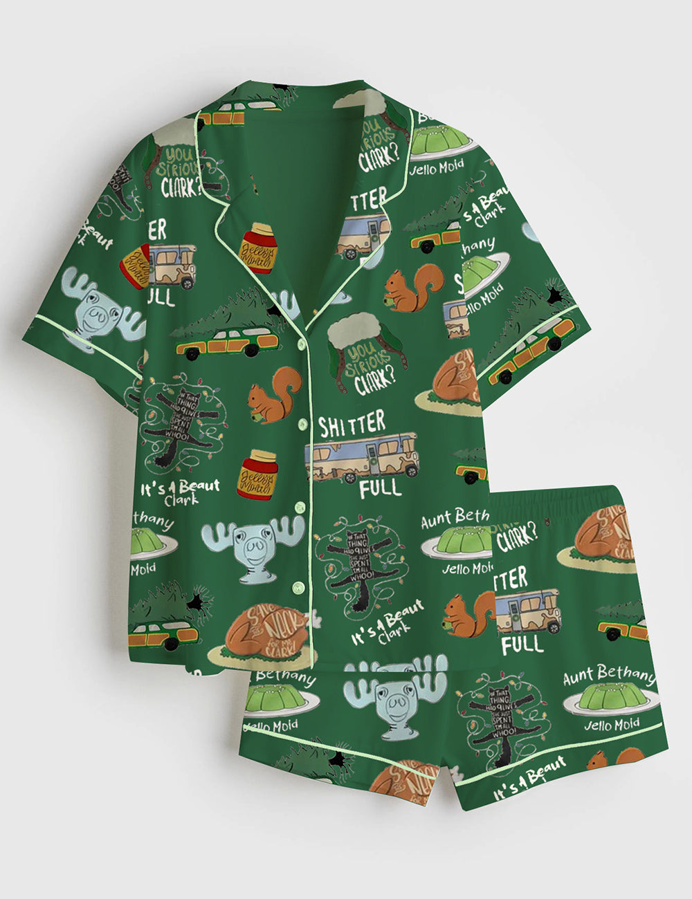 Women's It's A Beaut Clark Christmas Vacation Satin Pajama Set