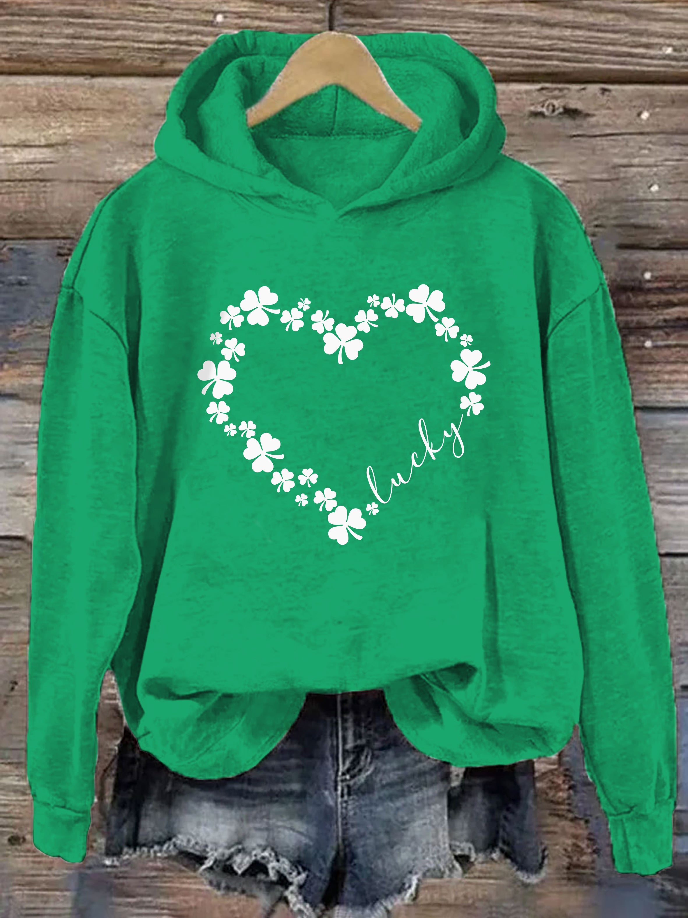 Heart Shamrock St Patrick's Day Hoodie