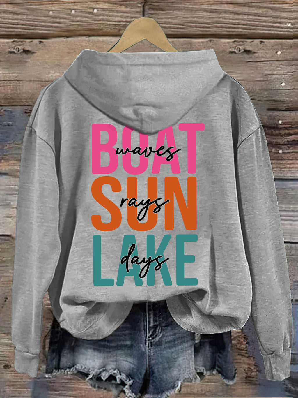 Boat Waves Sun Rays Lake Days Hoodie