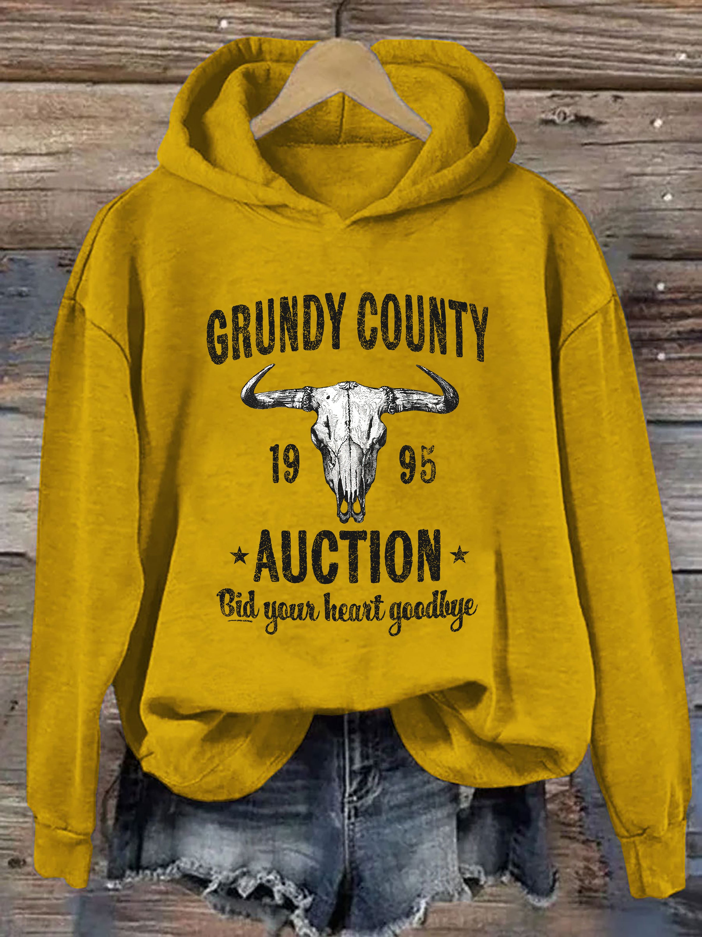 Grundy County Auction Vintage Inspired Hoodie