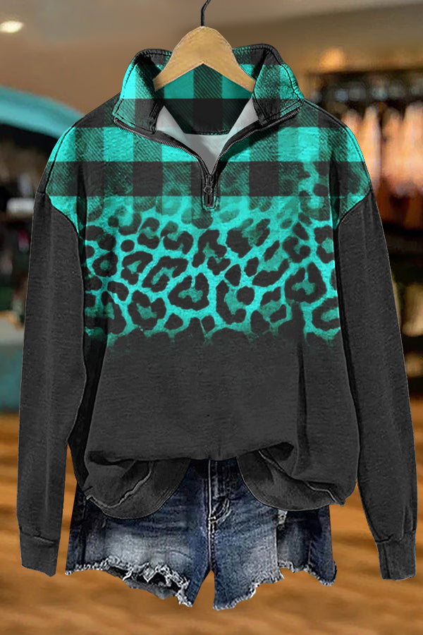 Unique Western Leopard Print Sweatshirt