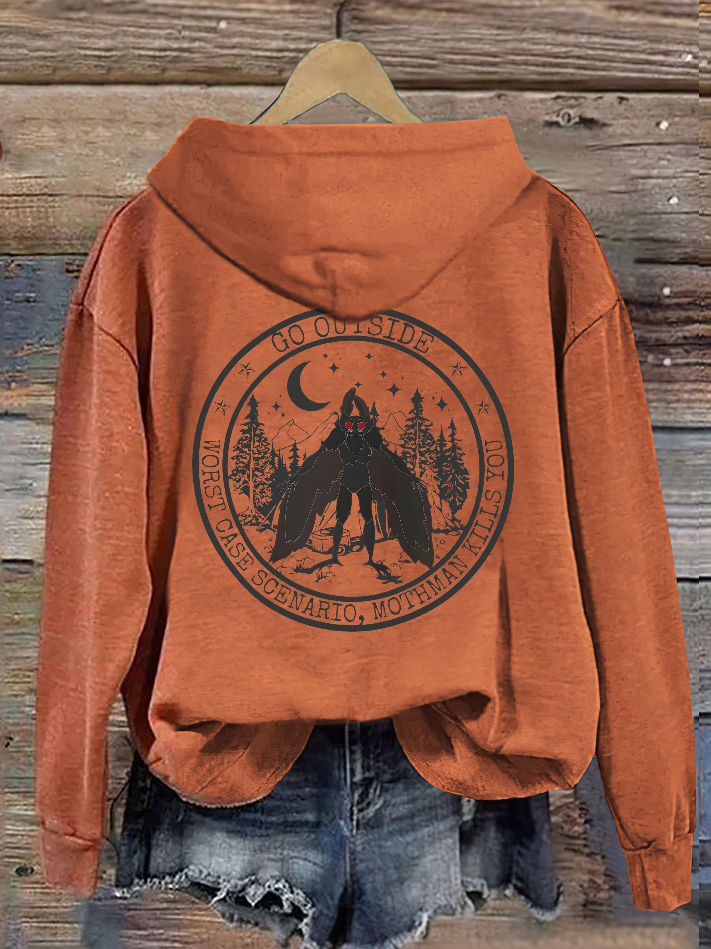 Go Outside Worst Case Scenario Mothman Hoodie
