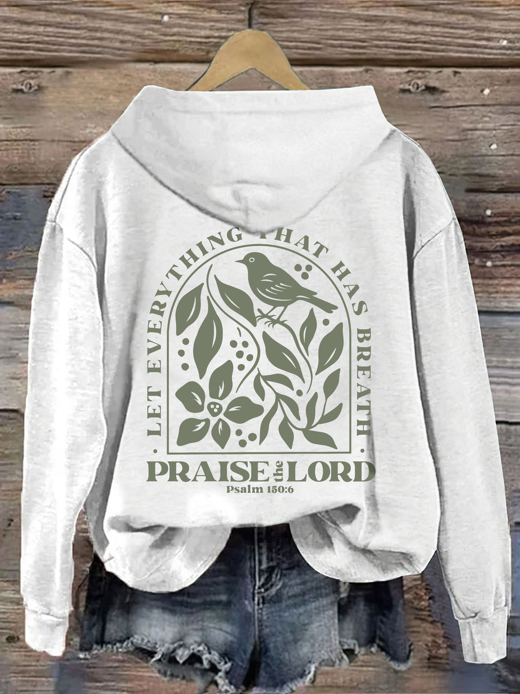 Vintage Faith Based Psalm 150:6 Christian Graphics Hoodie