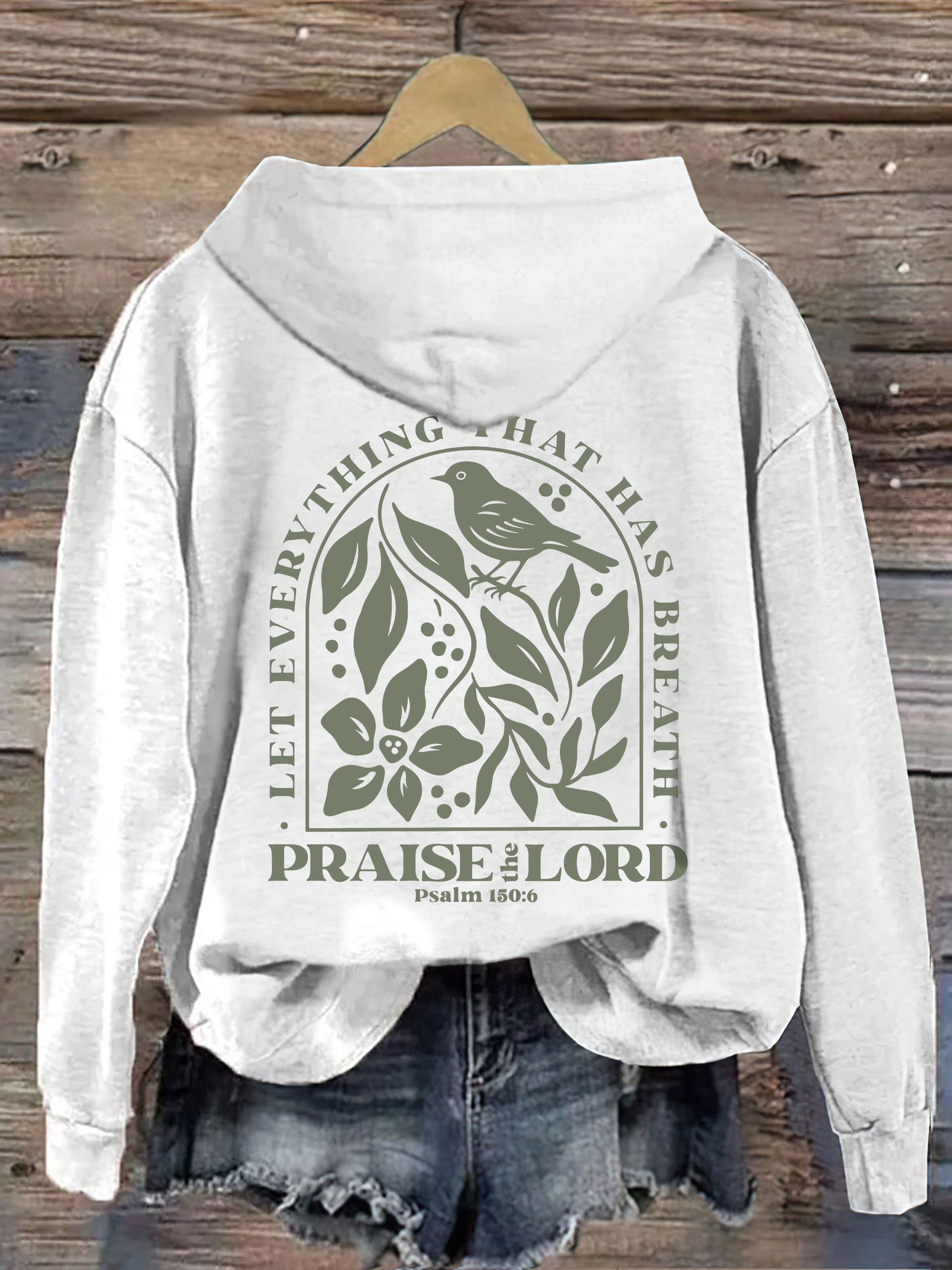 Vintage Faith Based Psalm 150:6 Christian Graphics Hoodie