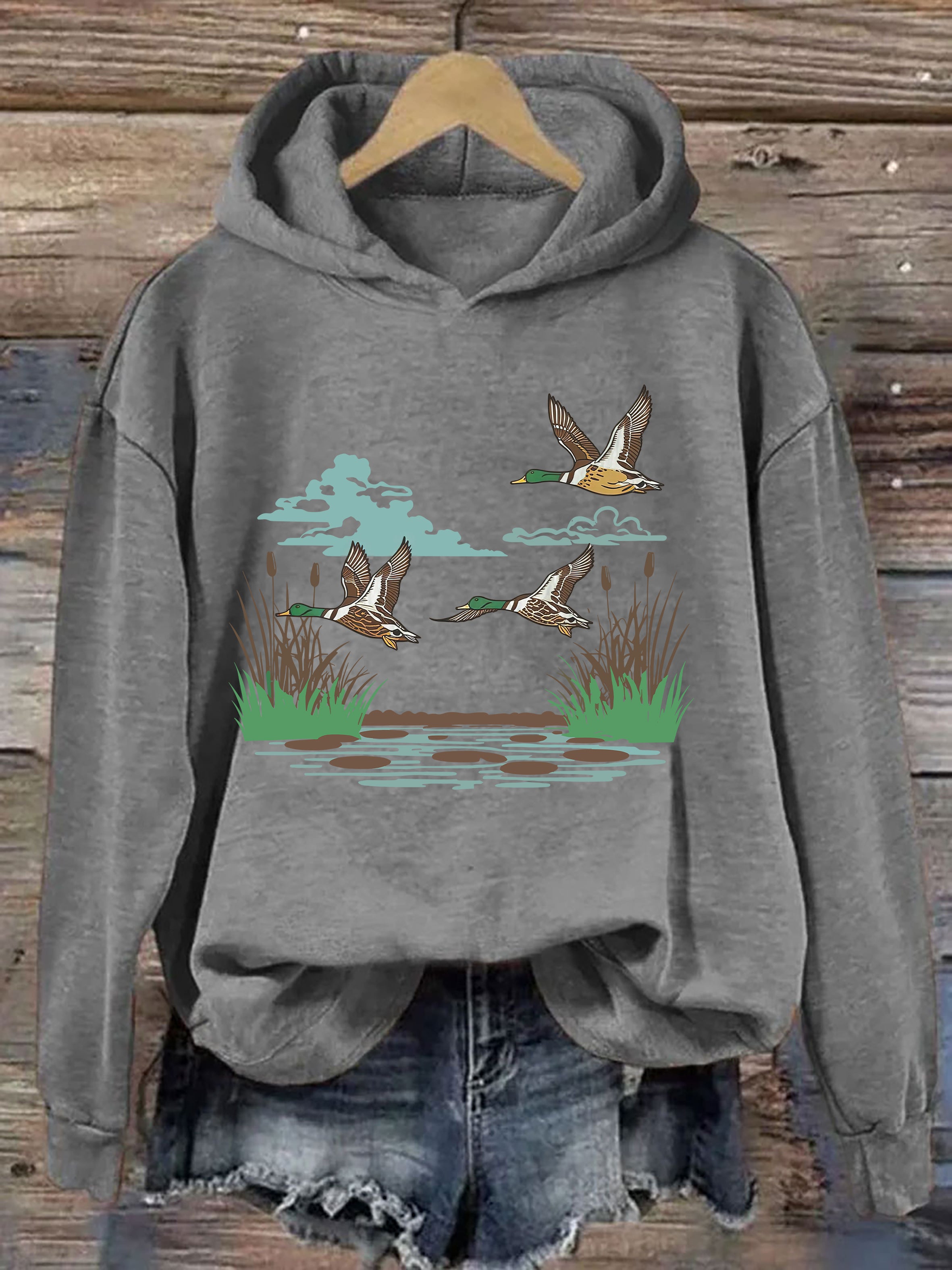 Vintage Wildlife Duck Hoodie