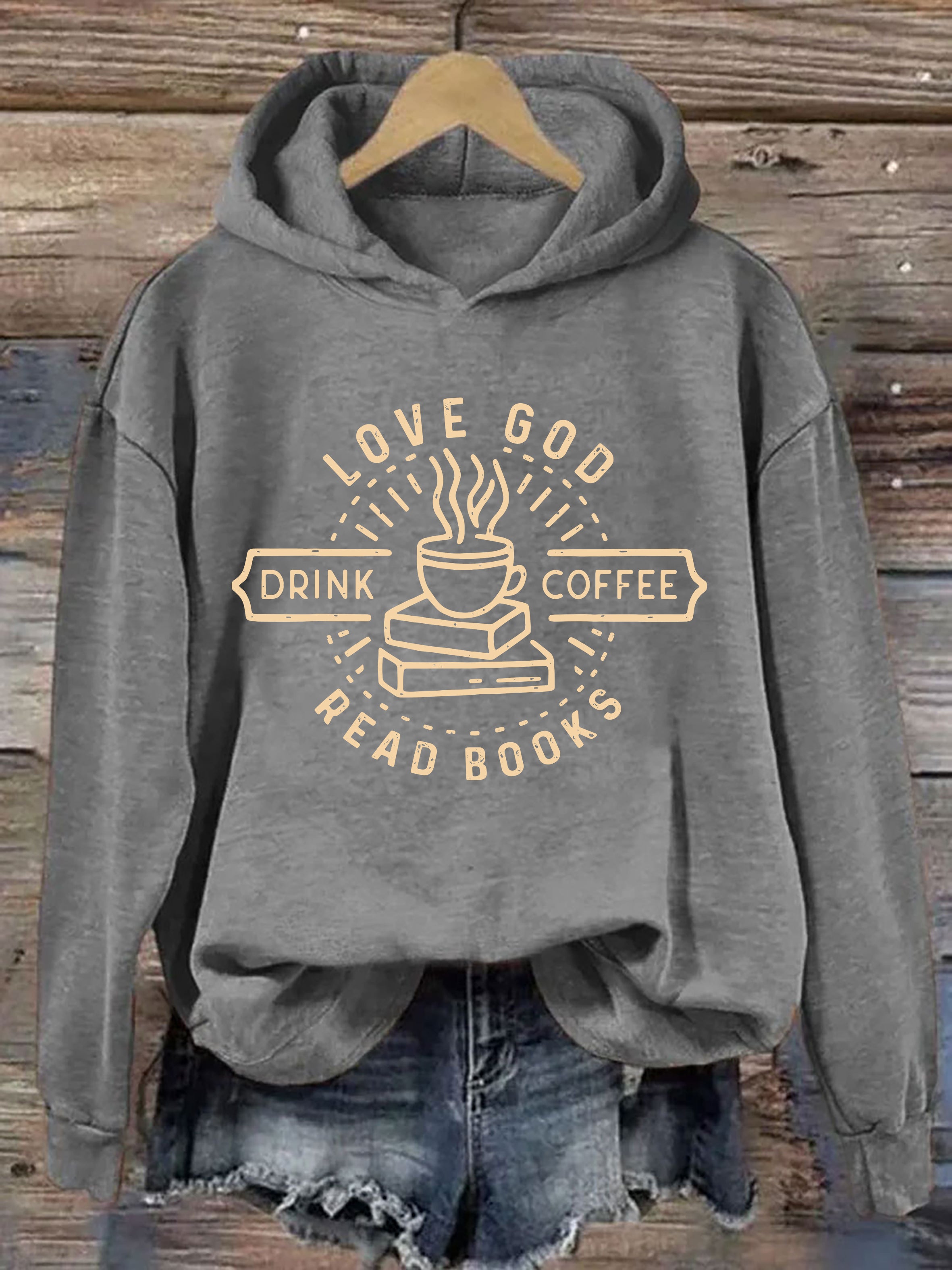 Love God Drink Coffee Read Books Hoodie