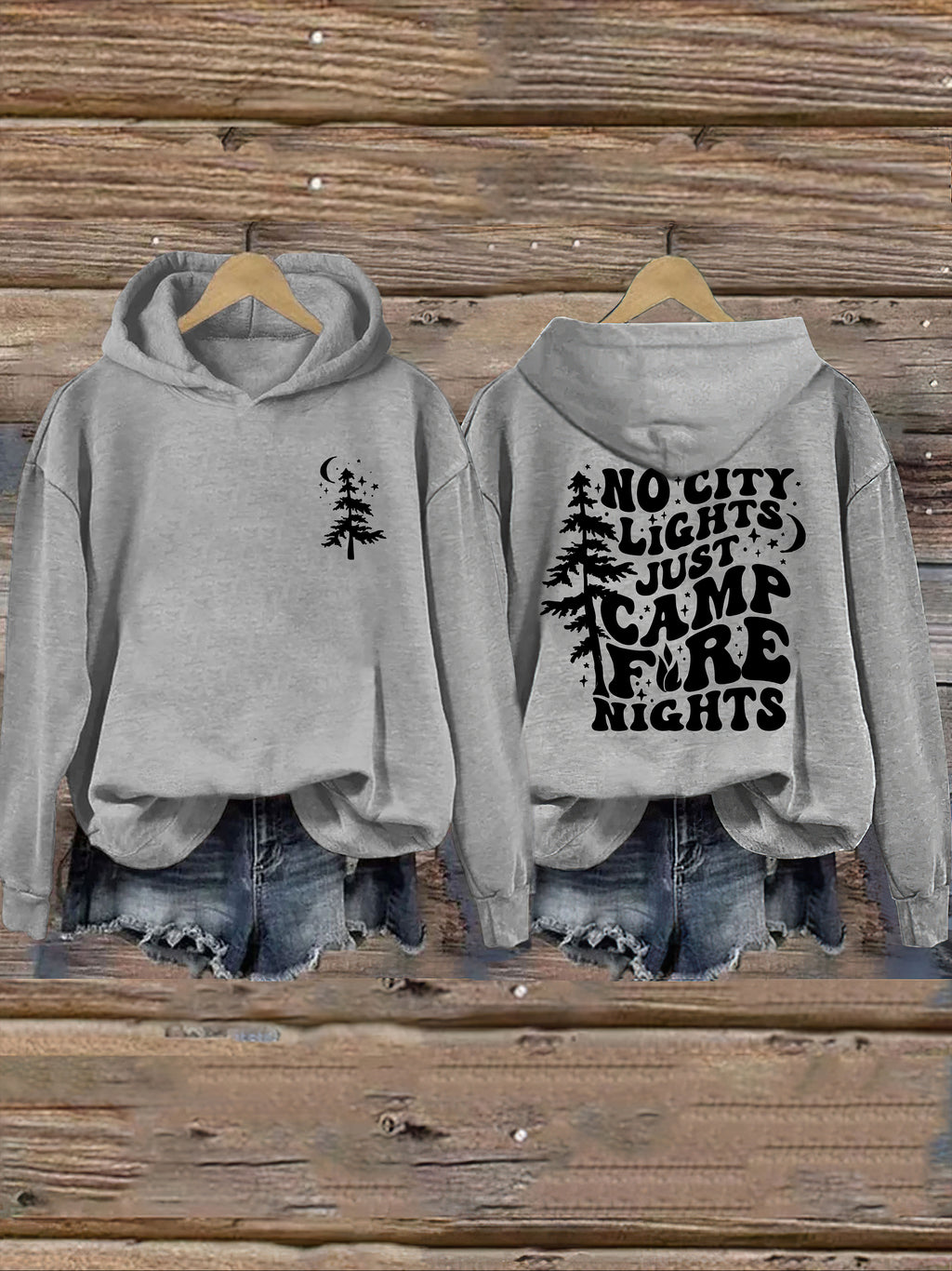 No City Lights Just Camp Fire Nights Hoodie