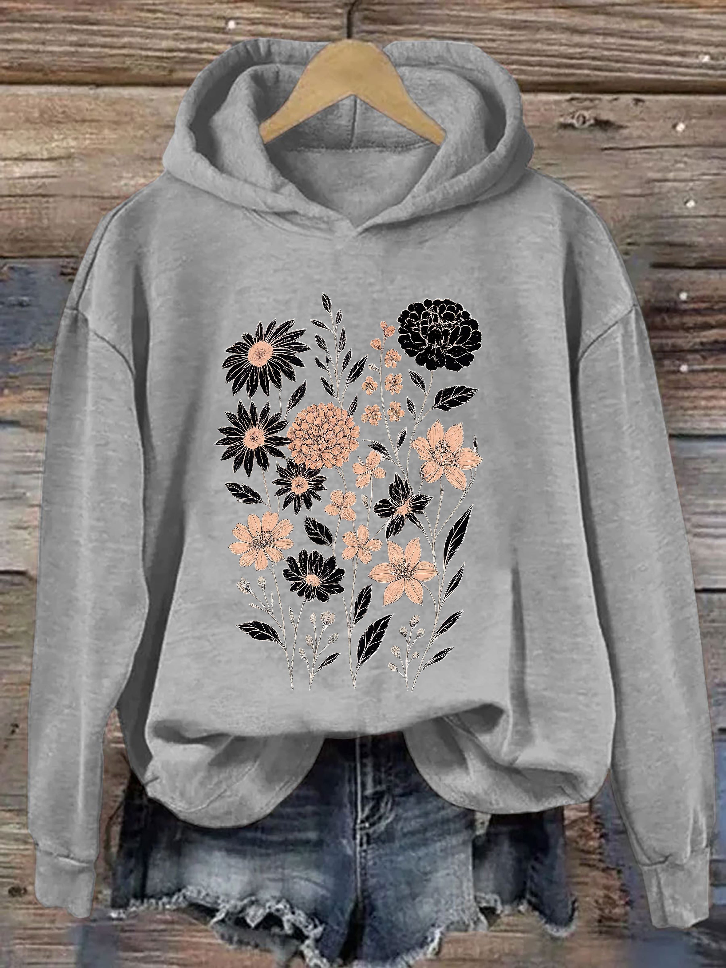 Vintage Pressed Flowers Hoodie