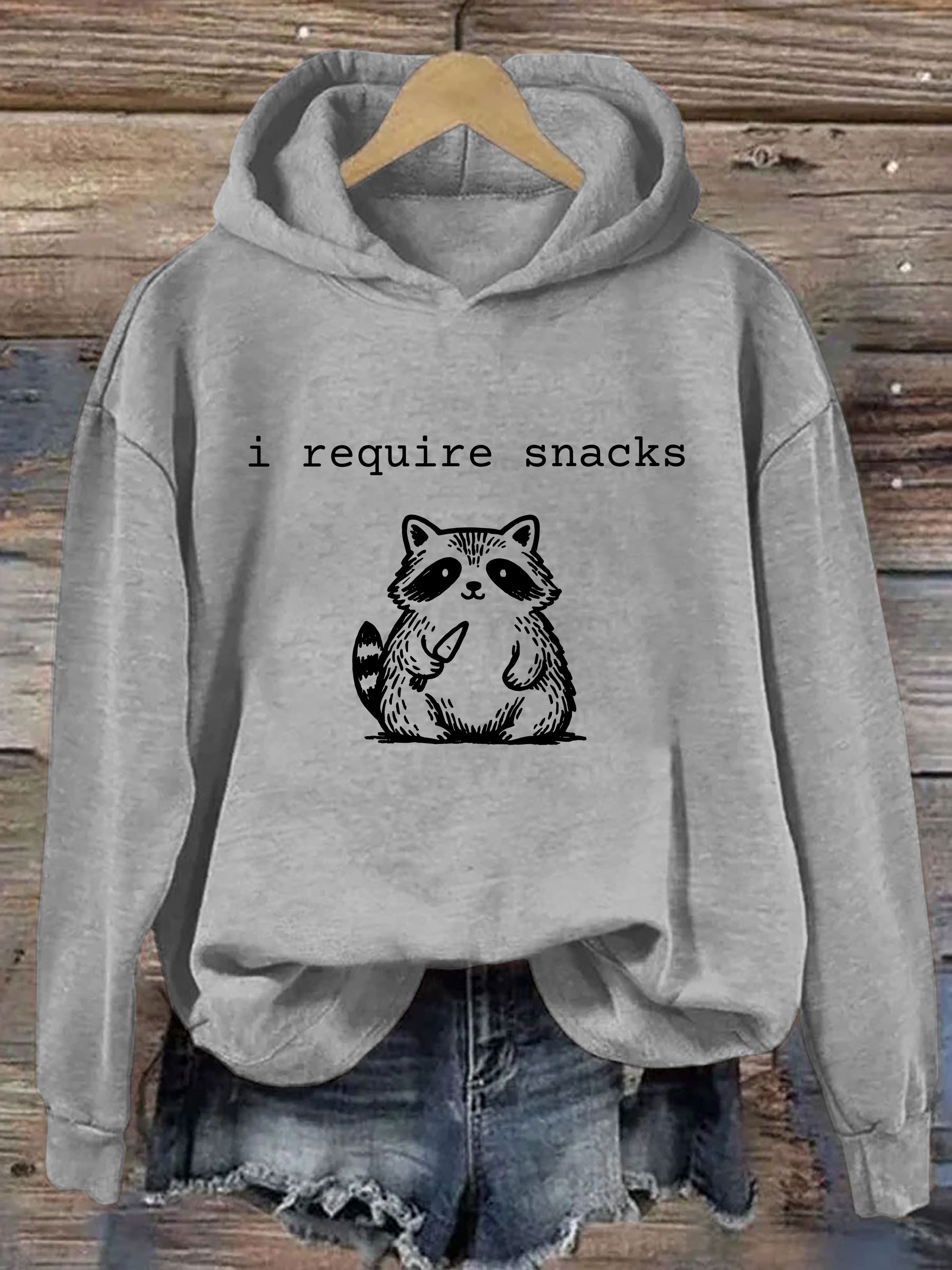 I Require Snacks Raccoon Hoodie