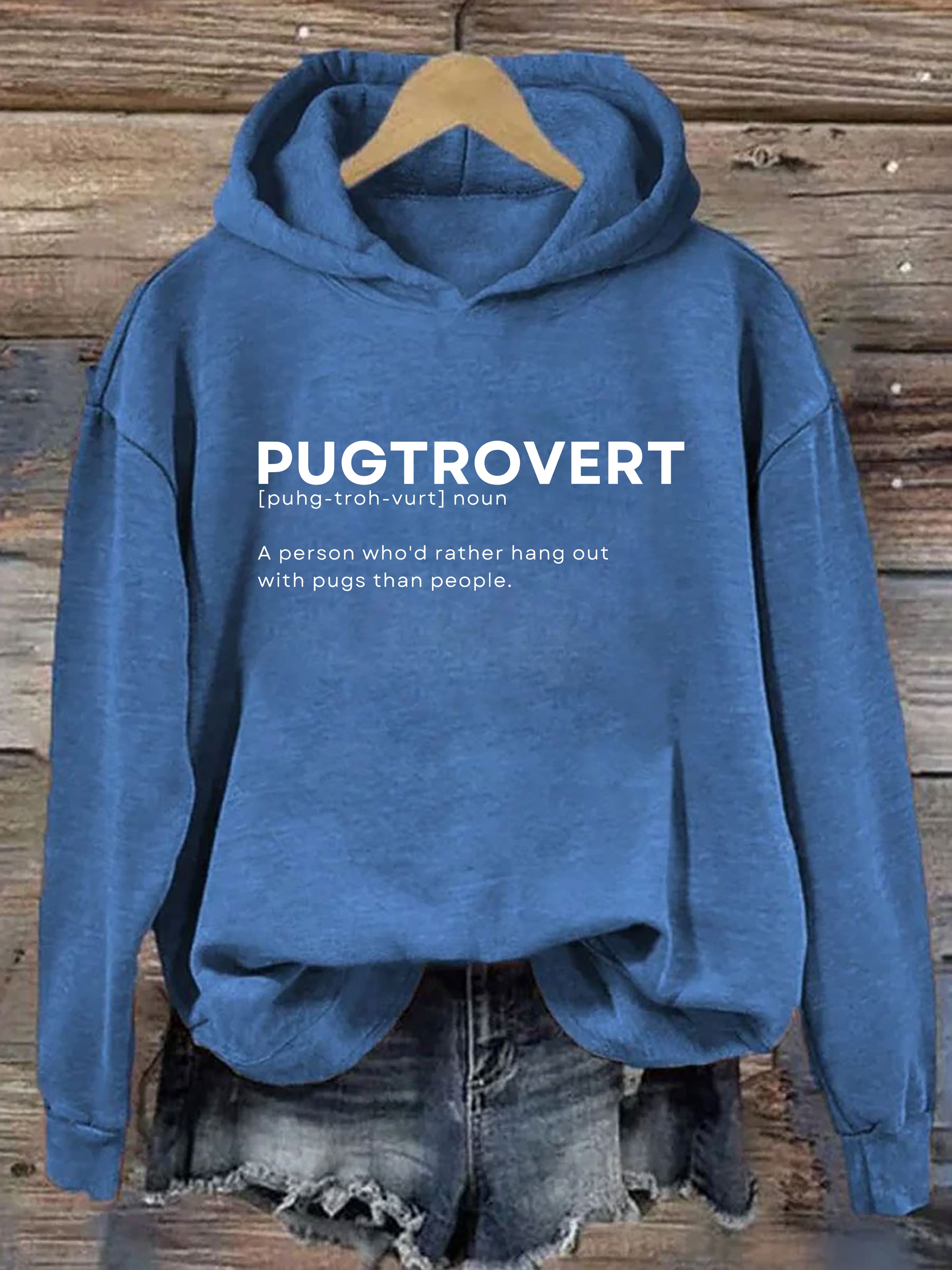 Pugtrovert Funny Pug Owner Lover Hoodie