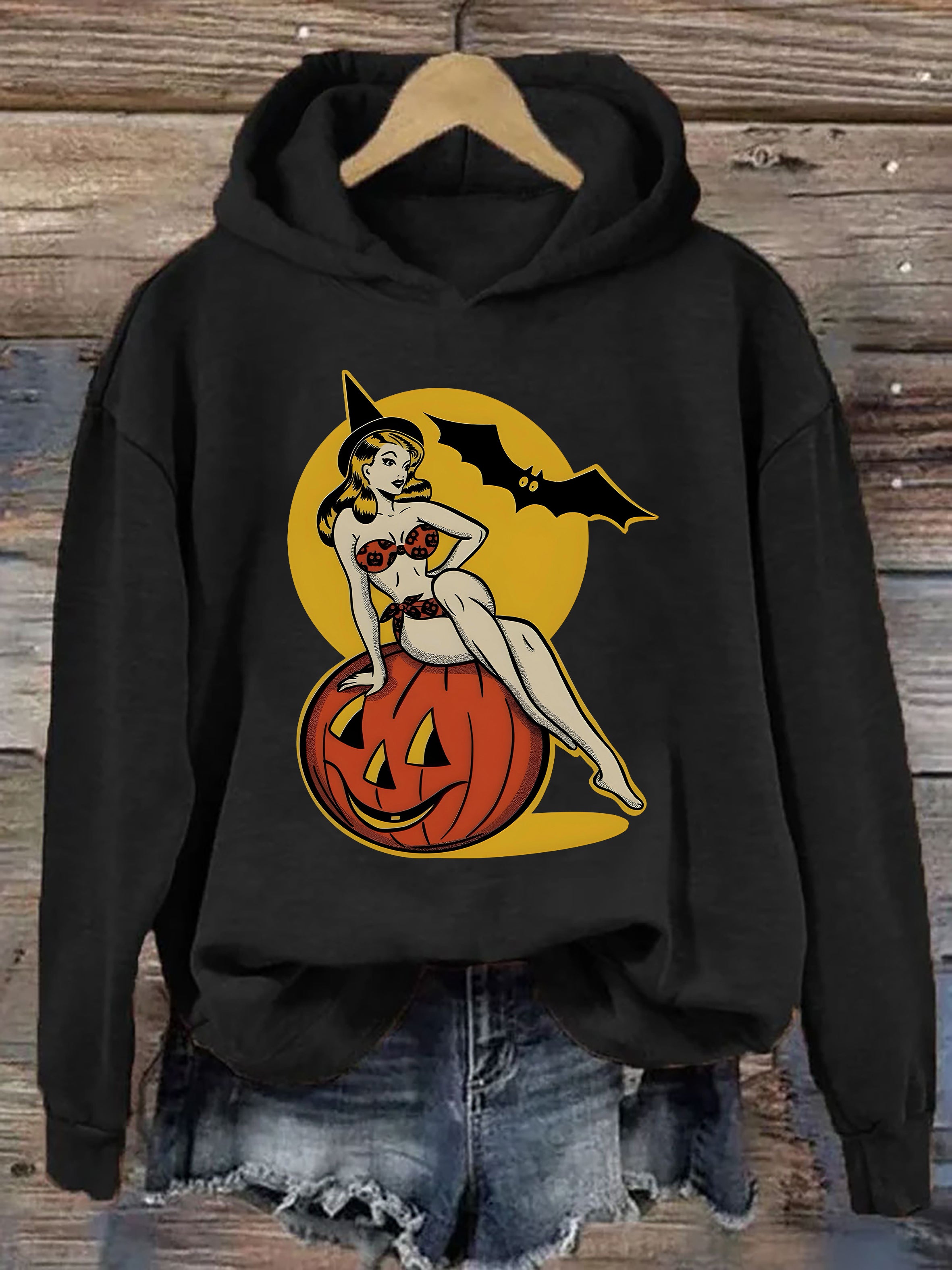 Halloween Girl Pumpkin Bat Hoodie