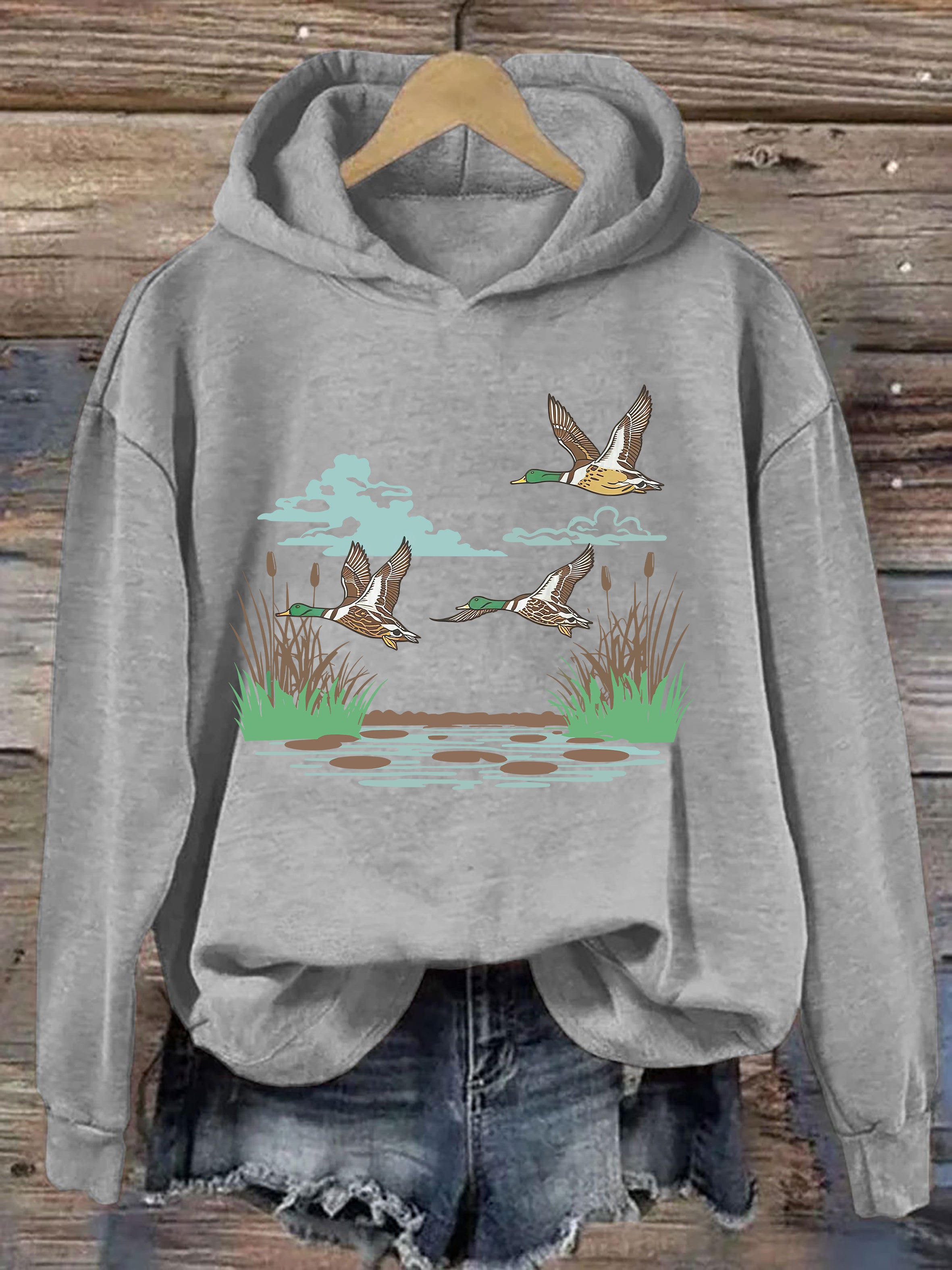 Vintage Wildlife Duck Hoodie