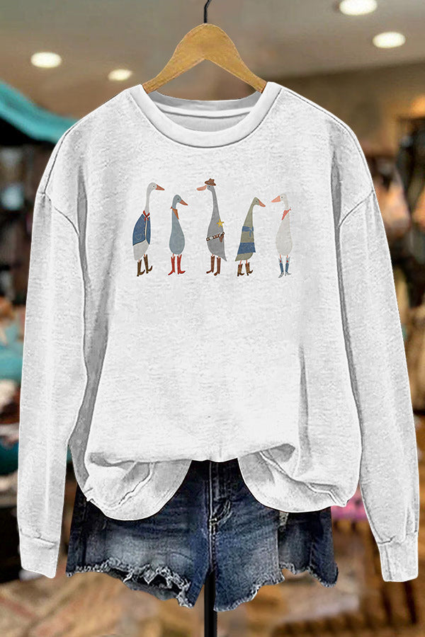 Cowboy Geese Art Prints Sweatshirt