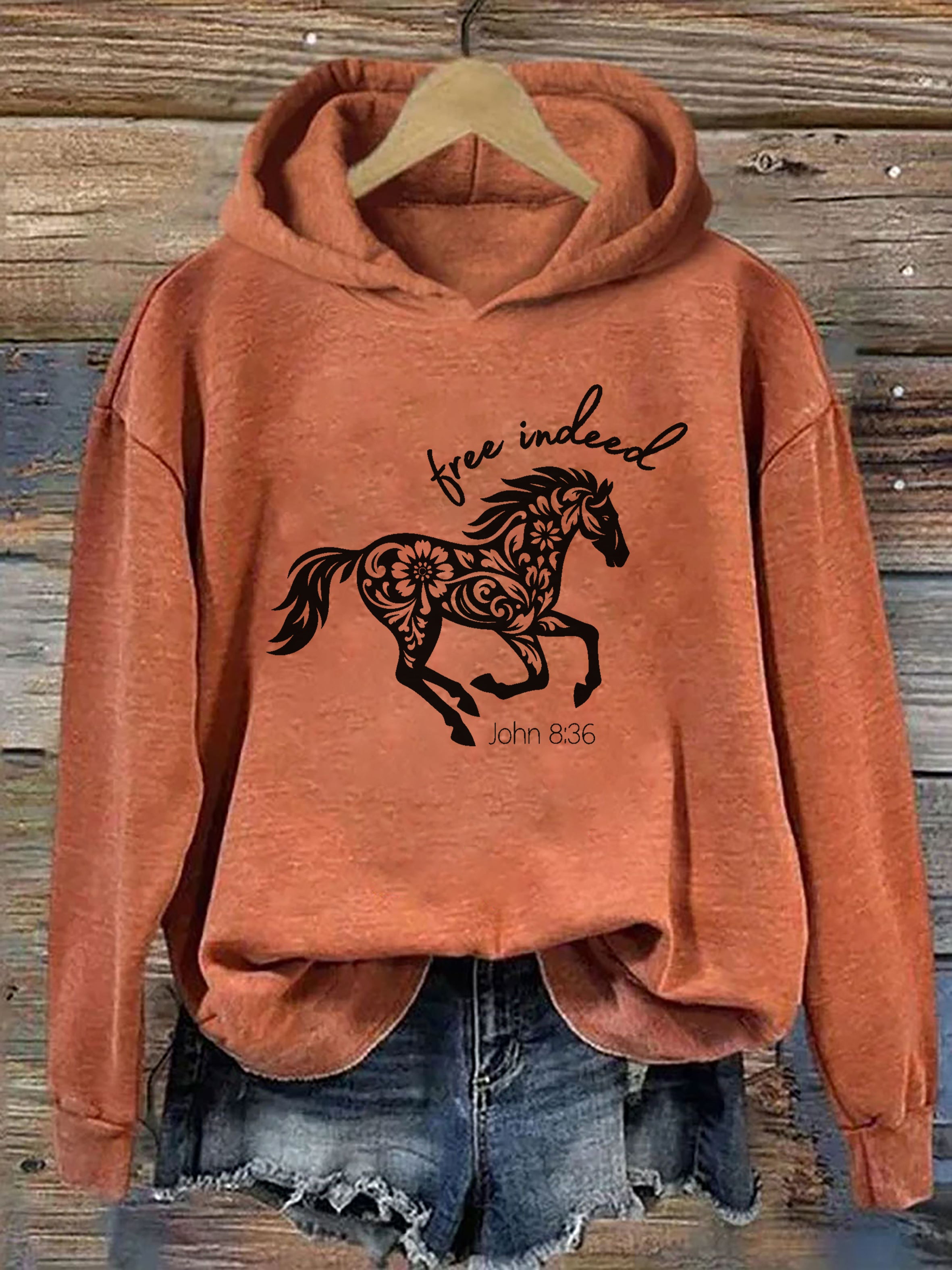 Free Indeed Christian Horse Hoodie