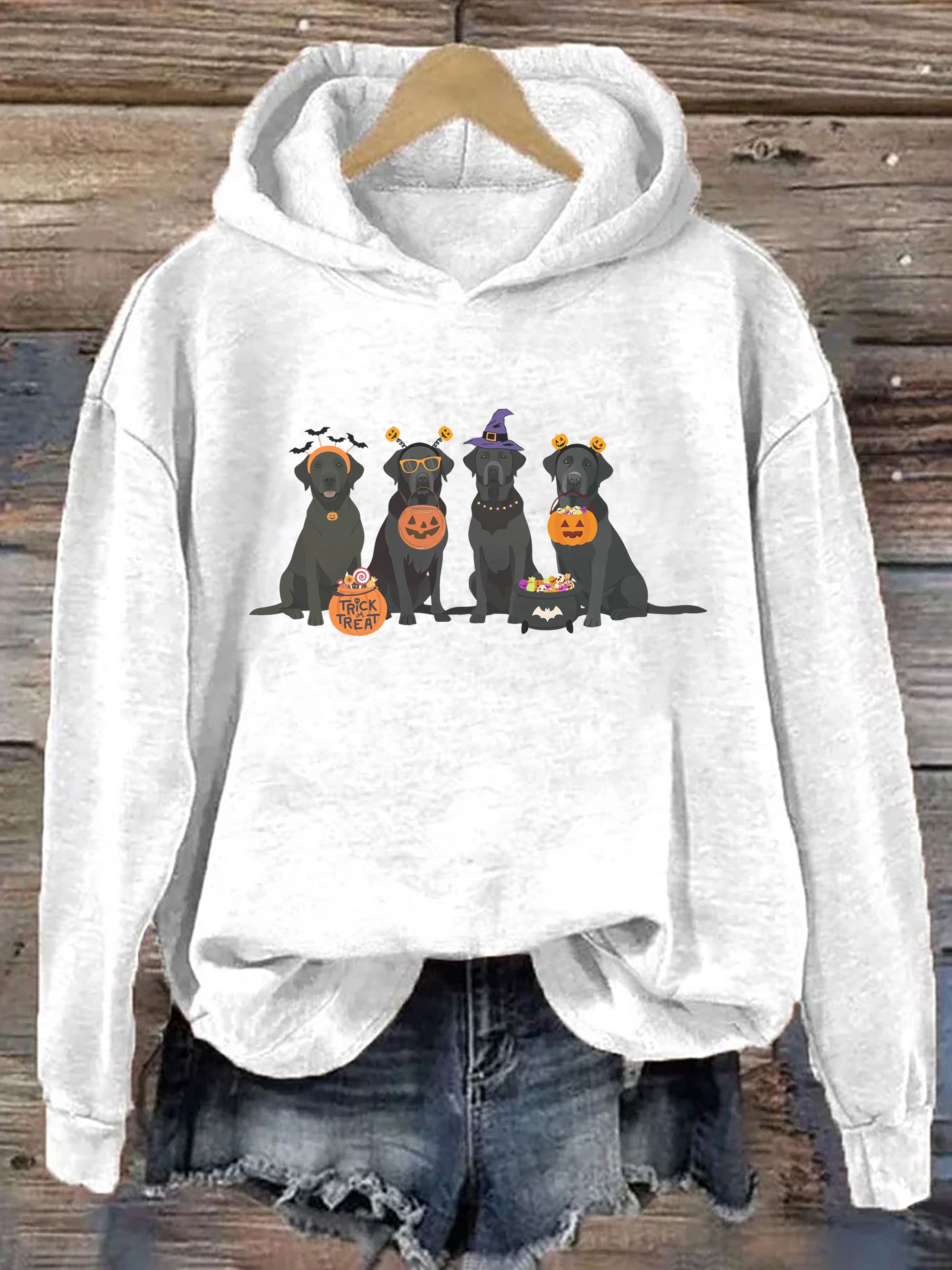 Halloween Black Lab Fall Hoodie