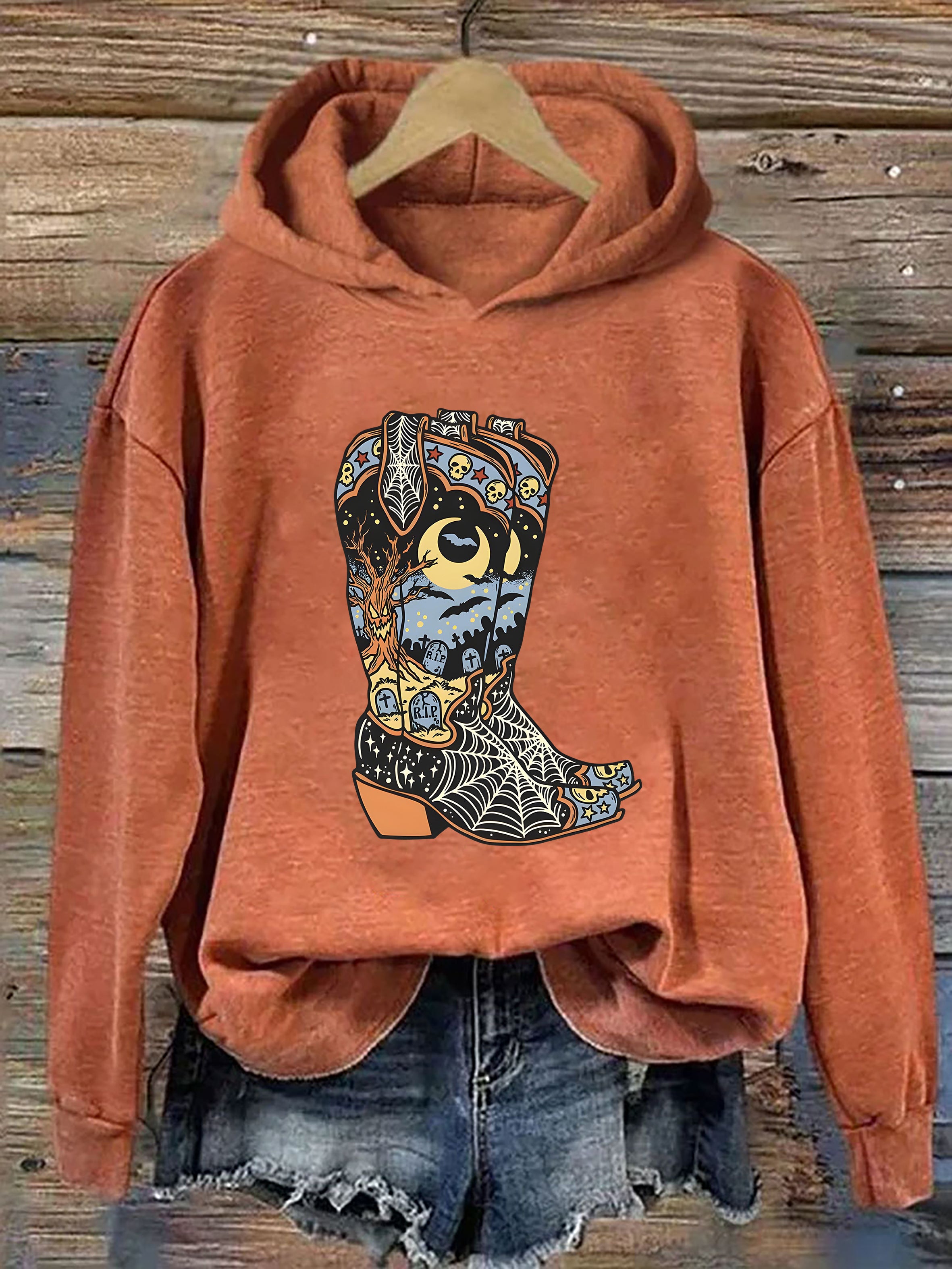 Halloween Cowboy Boots Hoodie