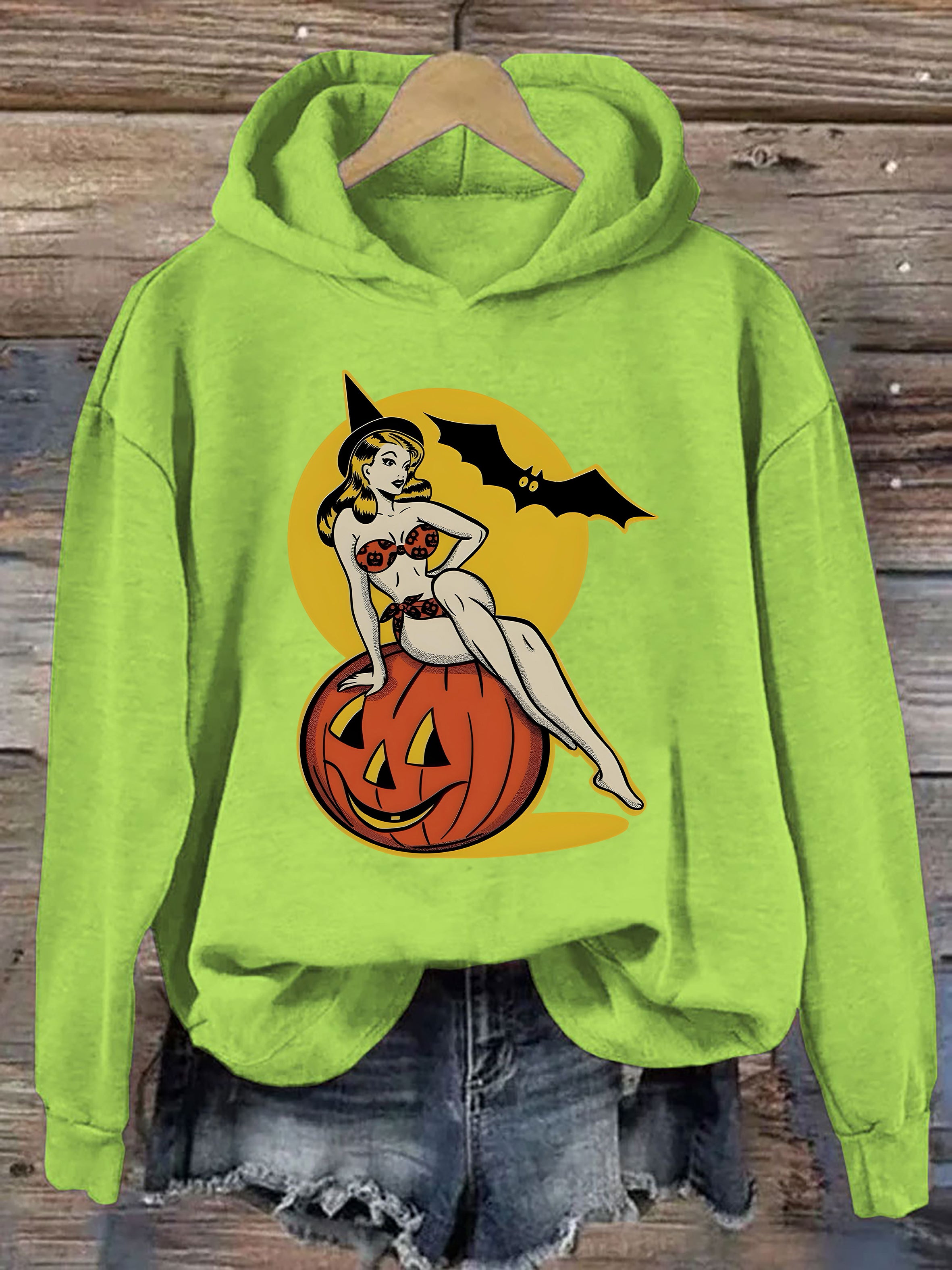Halloween Girl Pumpkin Bat Hoodie