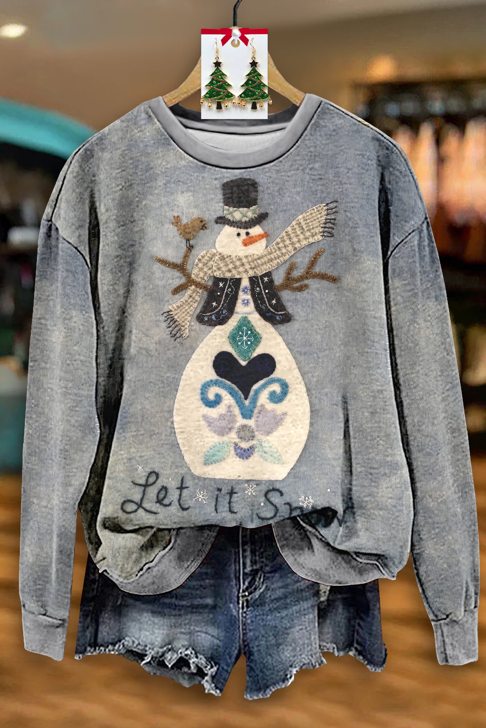 Retro Autumn And Winter Snowman Sweatshirt