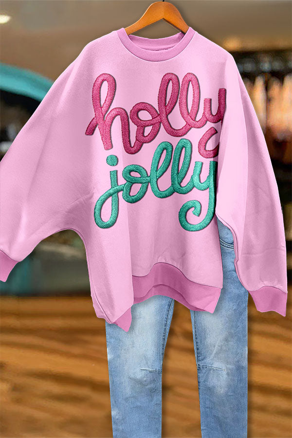 Holly Jolly Batwing Sleeve Sweatshirt