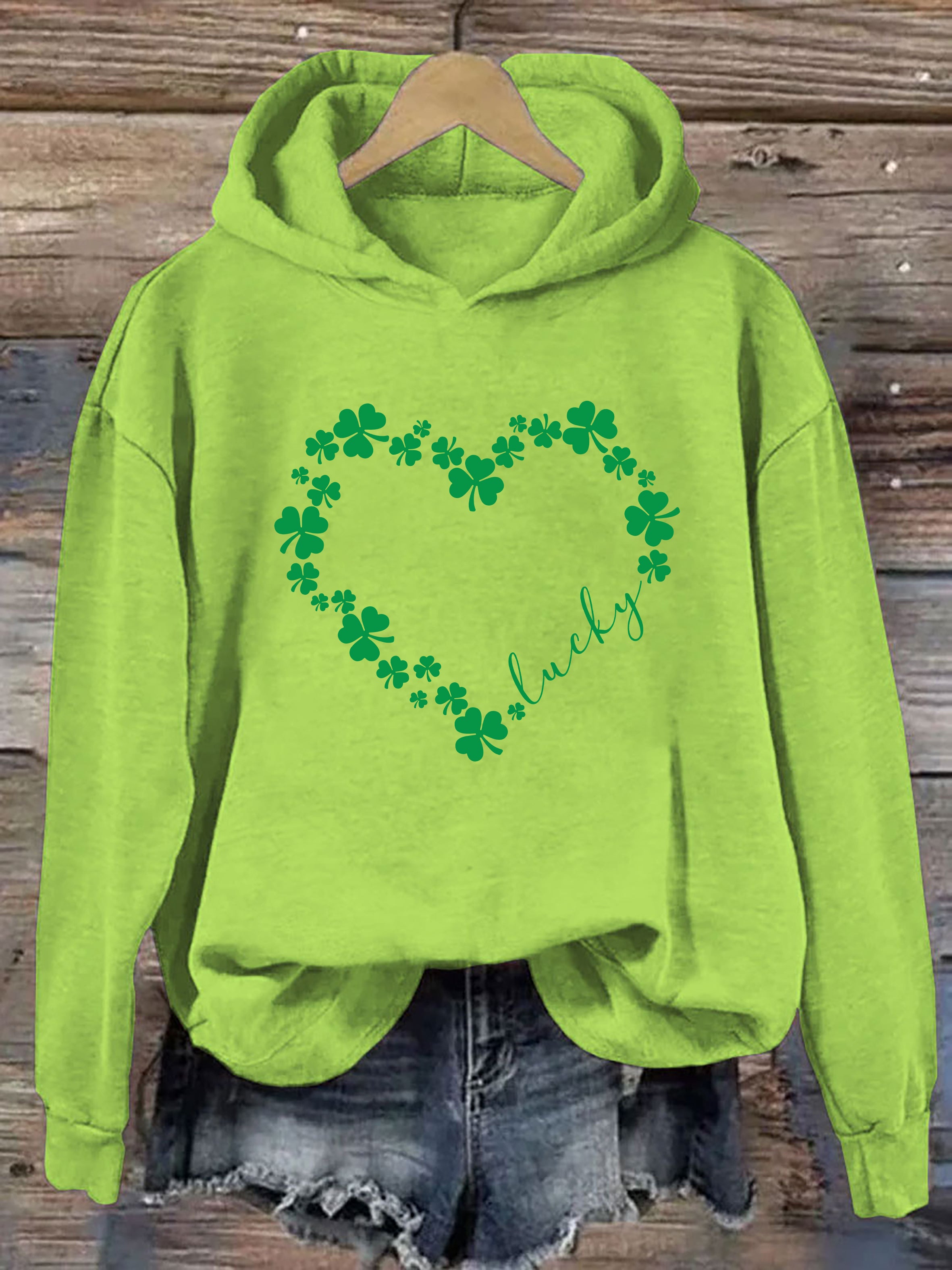 Heart Shamrock St Patrick's Day Hoodie