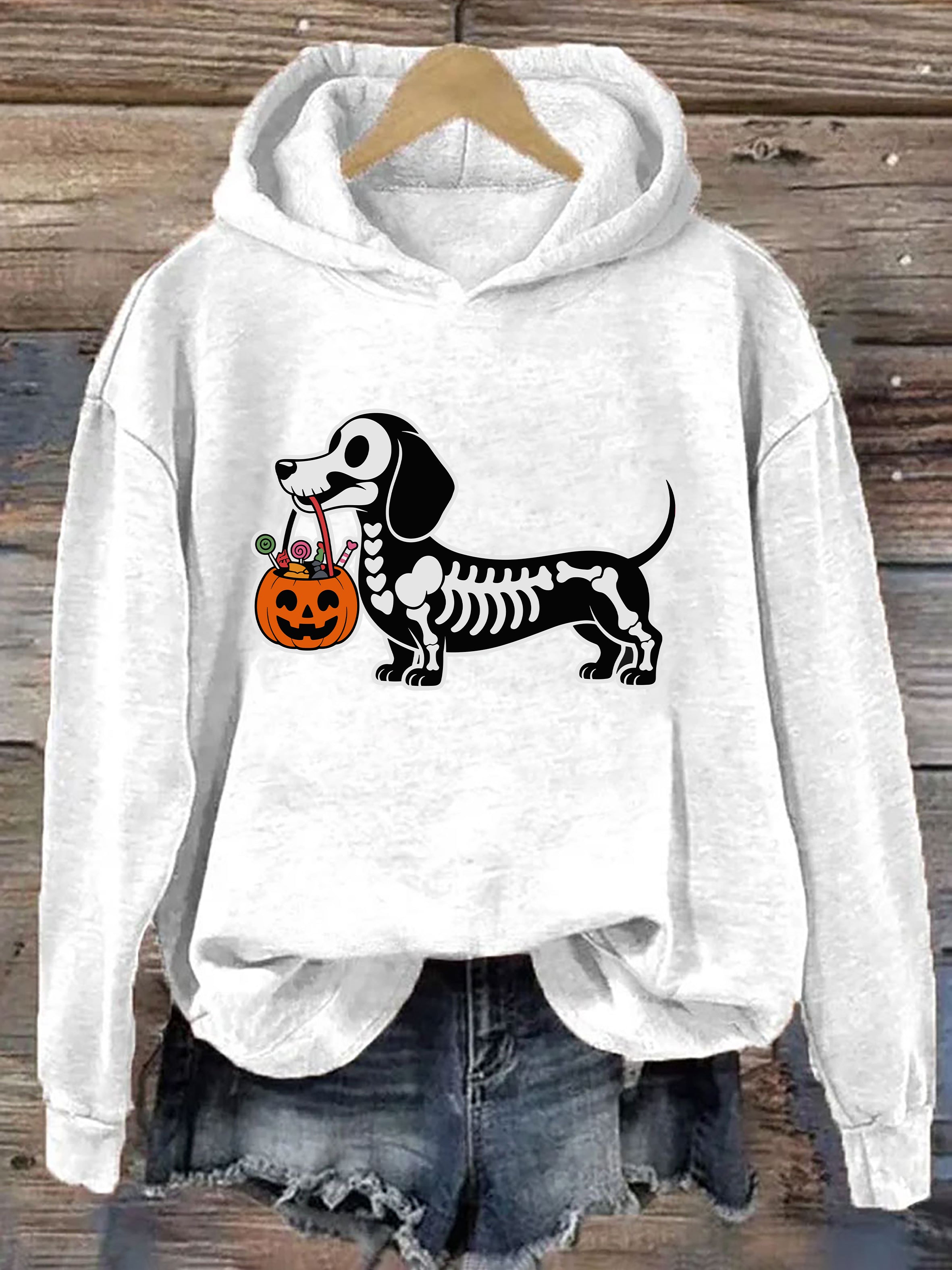 Skeleton Dog Halloween Hoodie