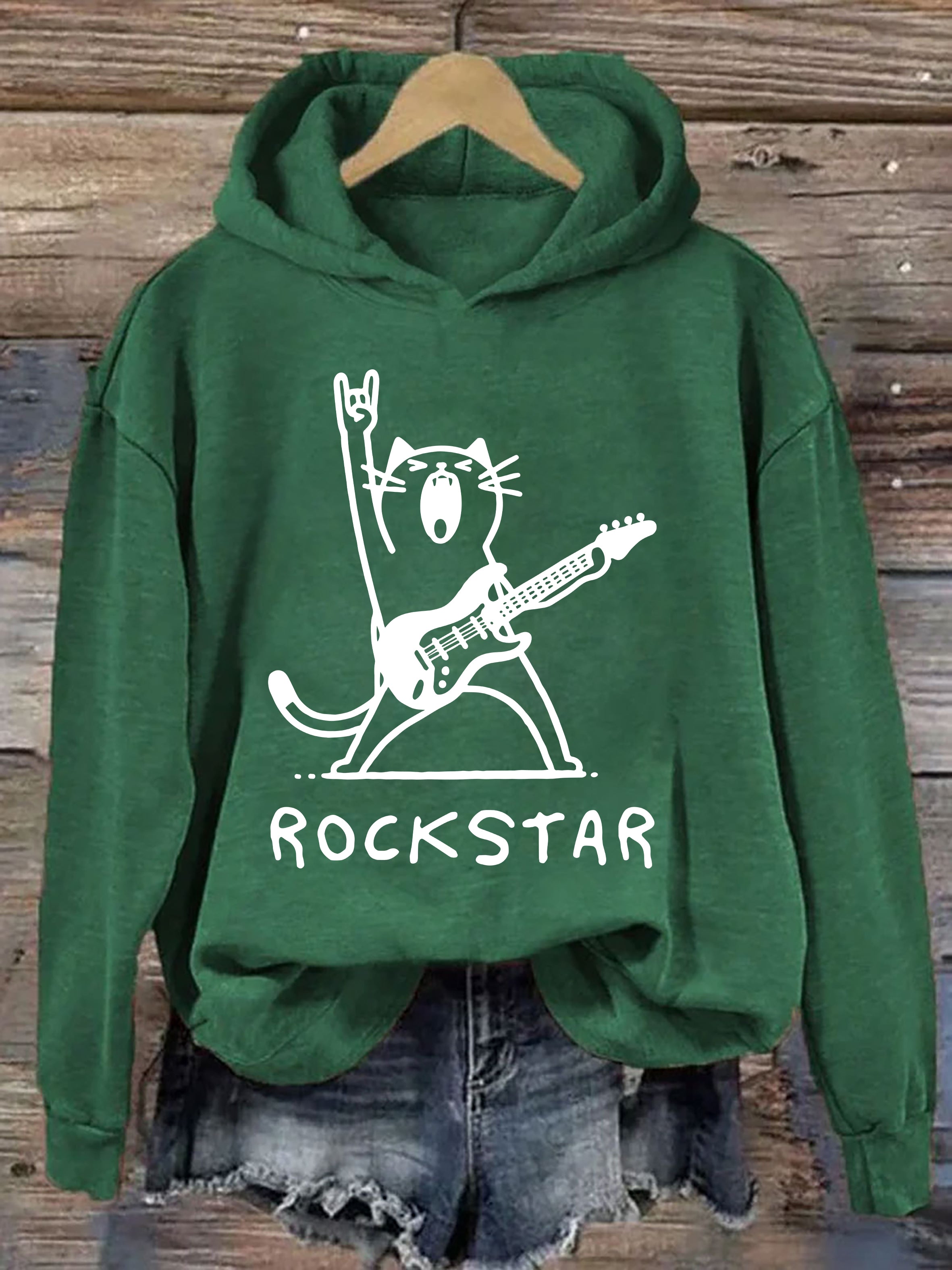 Rock And Roll Cat Hoodie